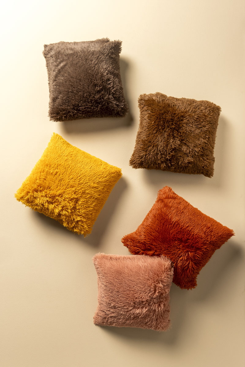 FLUFFY - Kussenhoes 45x45 cm - superzacht - effen kleur - Potters Clay - oranje-terracotta