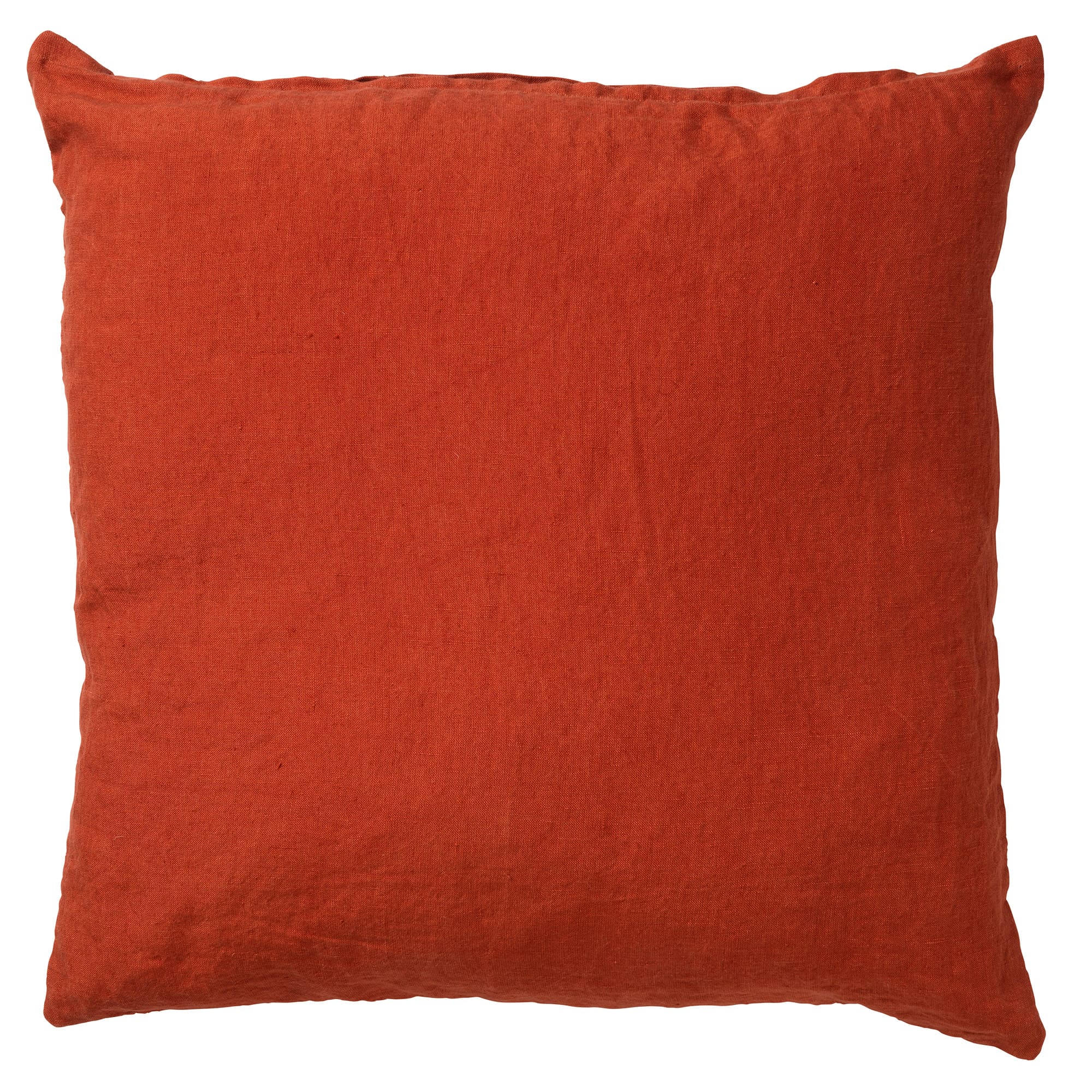 LINN - Sierkussen 45x45 cm - 100% linnen - effen kleur - Potters Clay - oranje