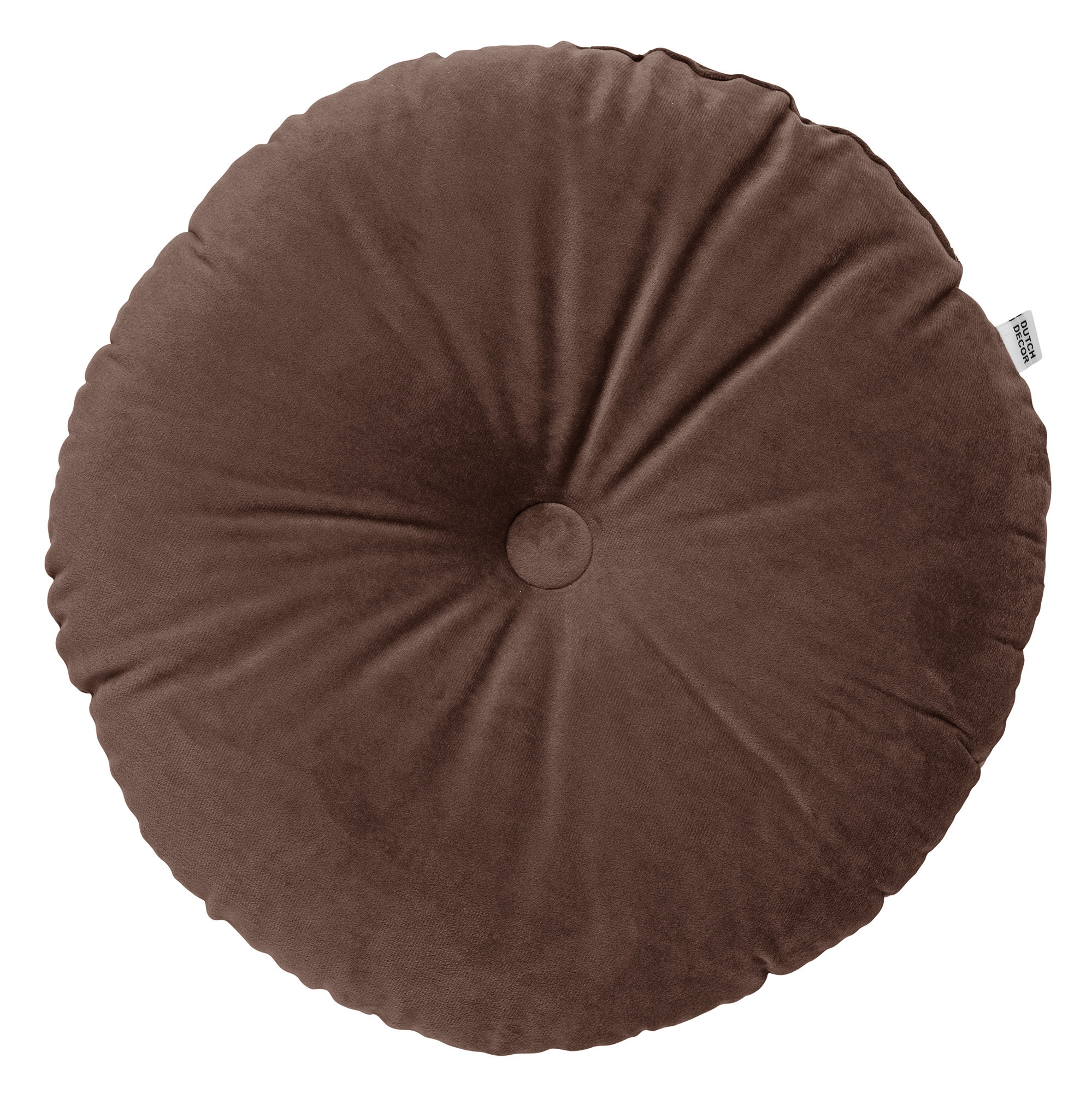 OLLY - Sierkussen rond velvet  40 cm - Chocolate Martini - bruin