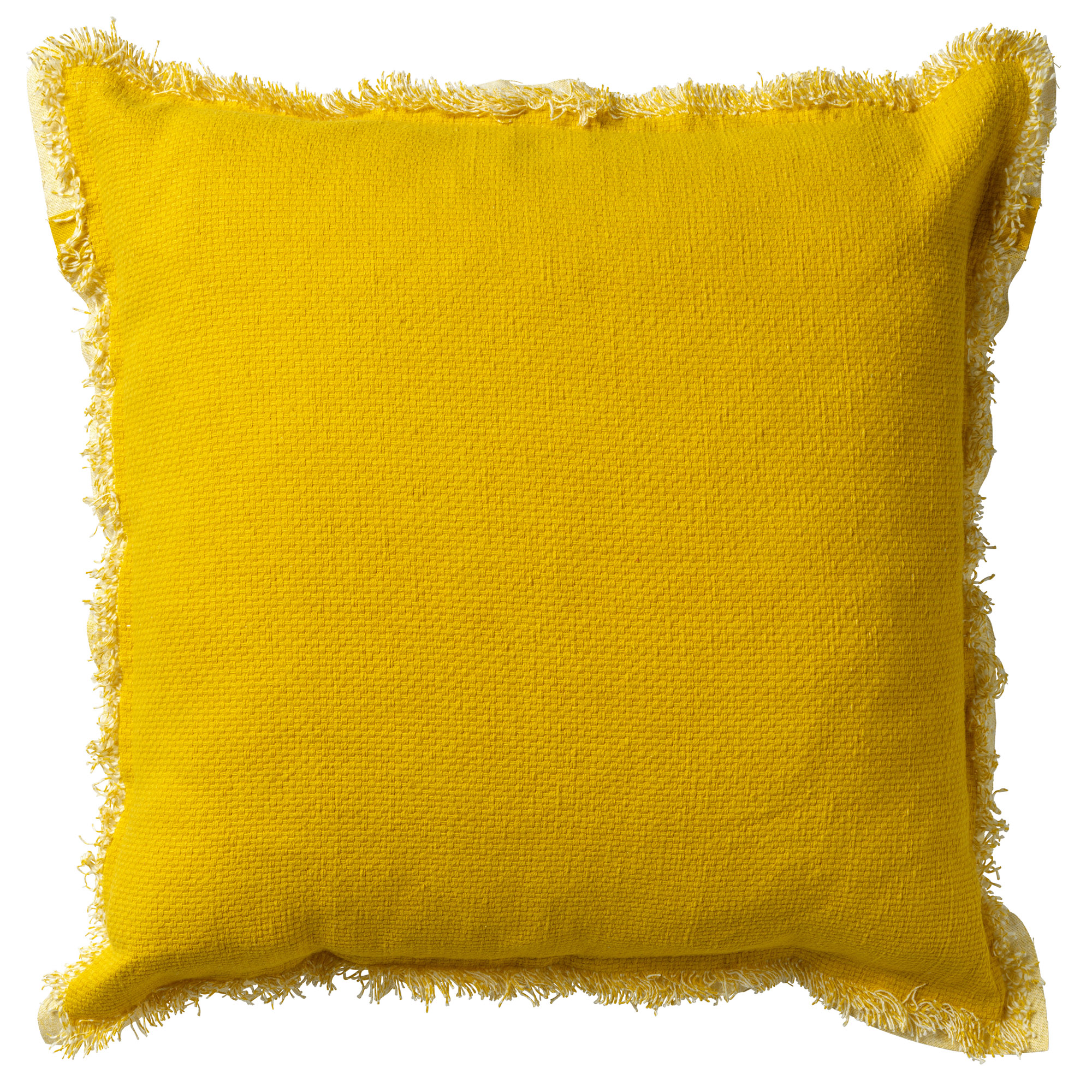 BURTO - Kussenhoes 60x60 cm - gewassen katoen - Lemon - geel