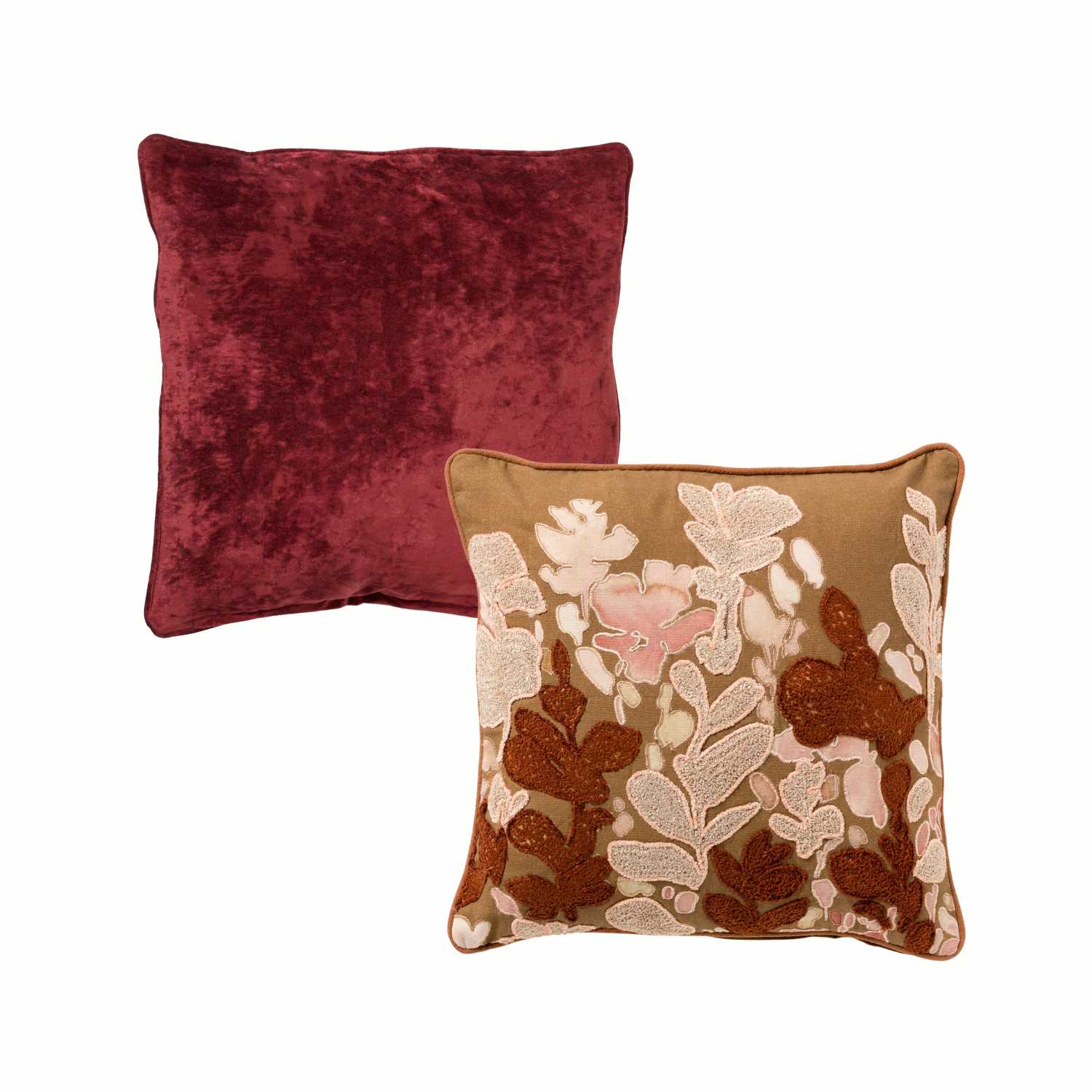 VOORDEELSET AUTUMN RED - Set van 2 sierkussens - Merlot - Rood - Hoii