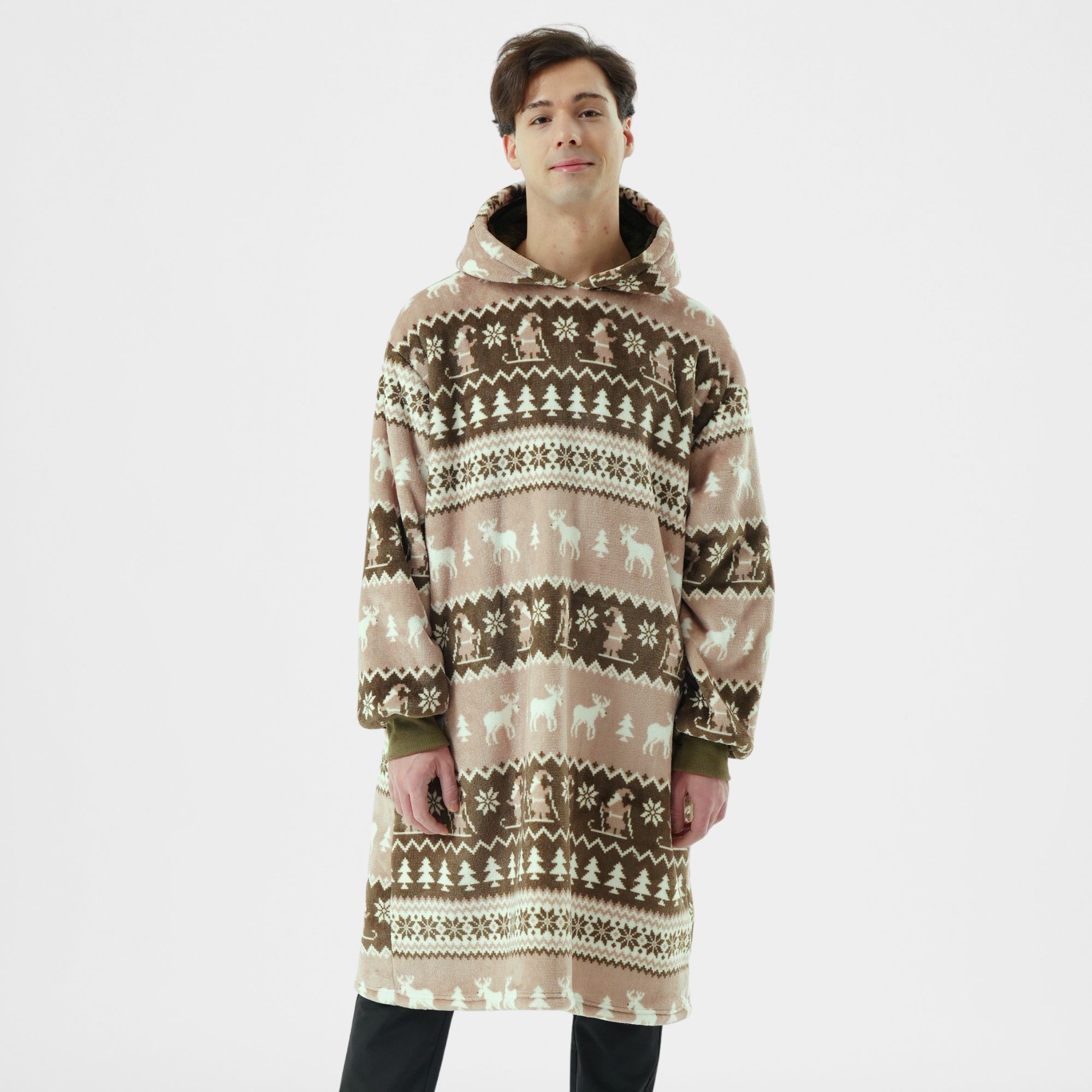 LAPLAND - hoodie 70x110 cm - volwassenen - kerst - Military Olive - groen