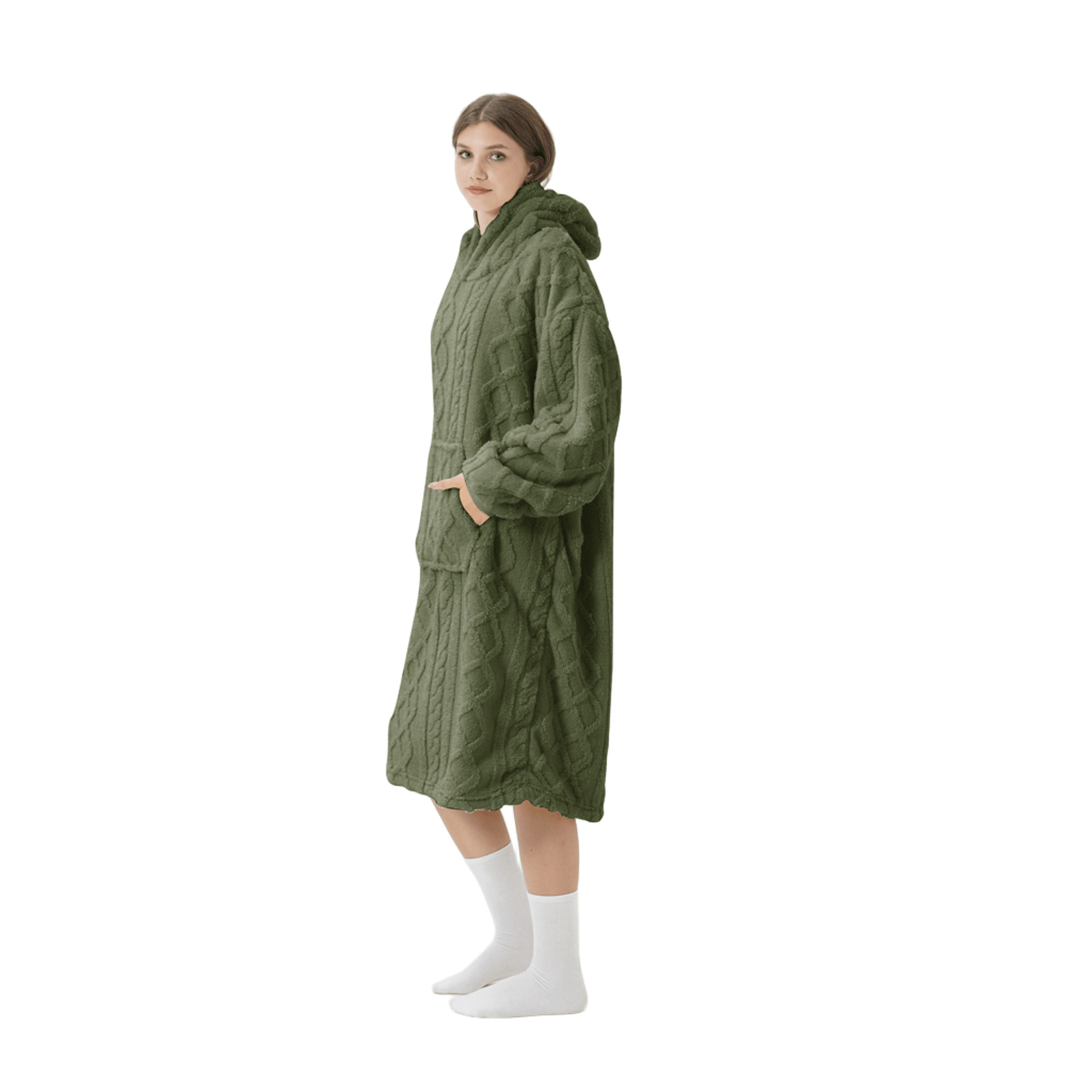 SOPHIE - hoodie 70x110 cm - dames - oversized hoodie deken - Military Olive - groen