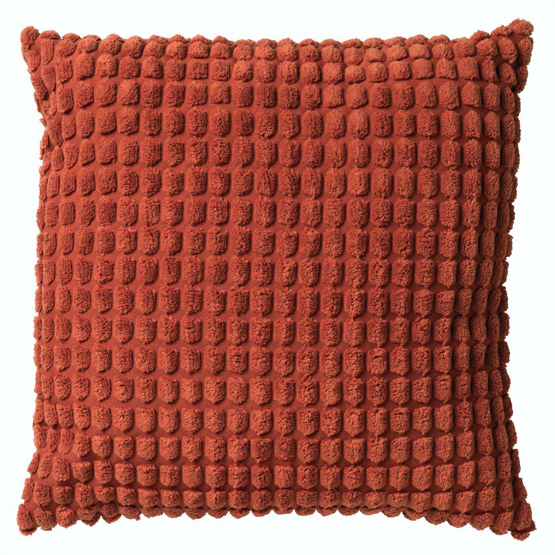 ROME - Sierkussen 45x45 cm - 100% polyester - effen kleur - Potters Clay - oranje