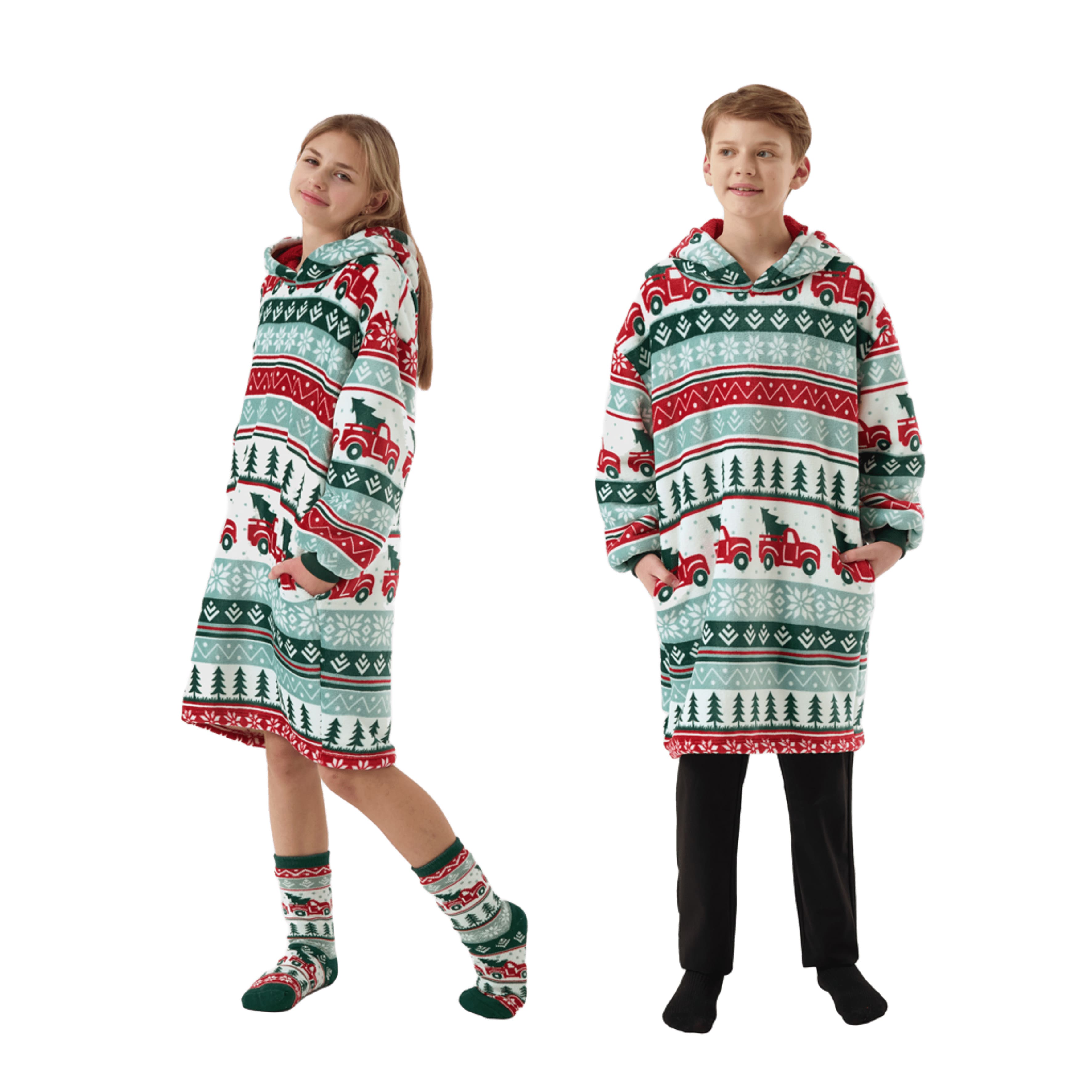 DRIVING HOME  hoodie 60x90 cm - tieners - kerst - multicolour 