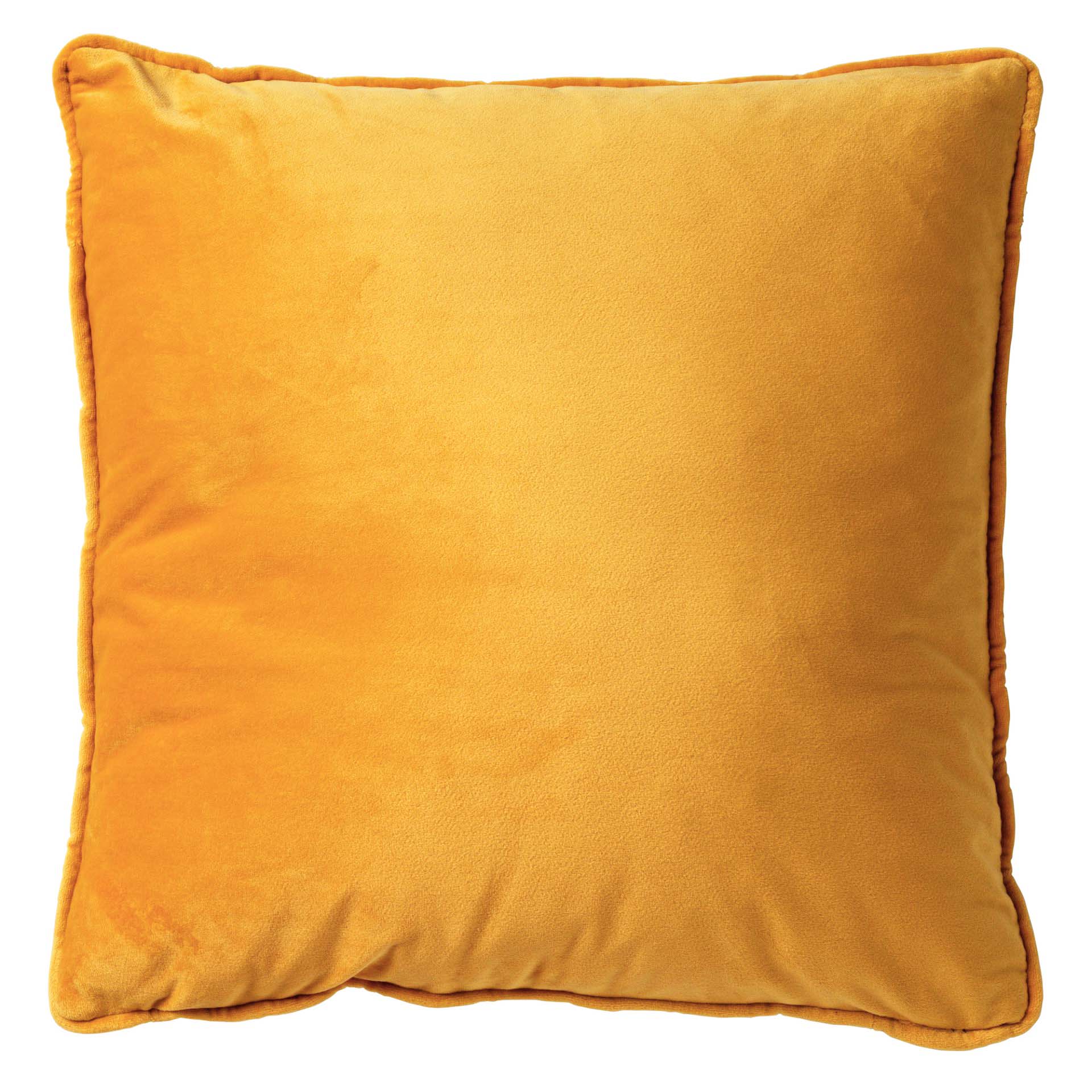 FINN - Sierkussen 60x60 cm - velvet - effen kleur - Golden Glow - geel