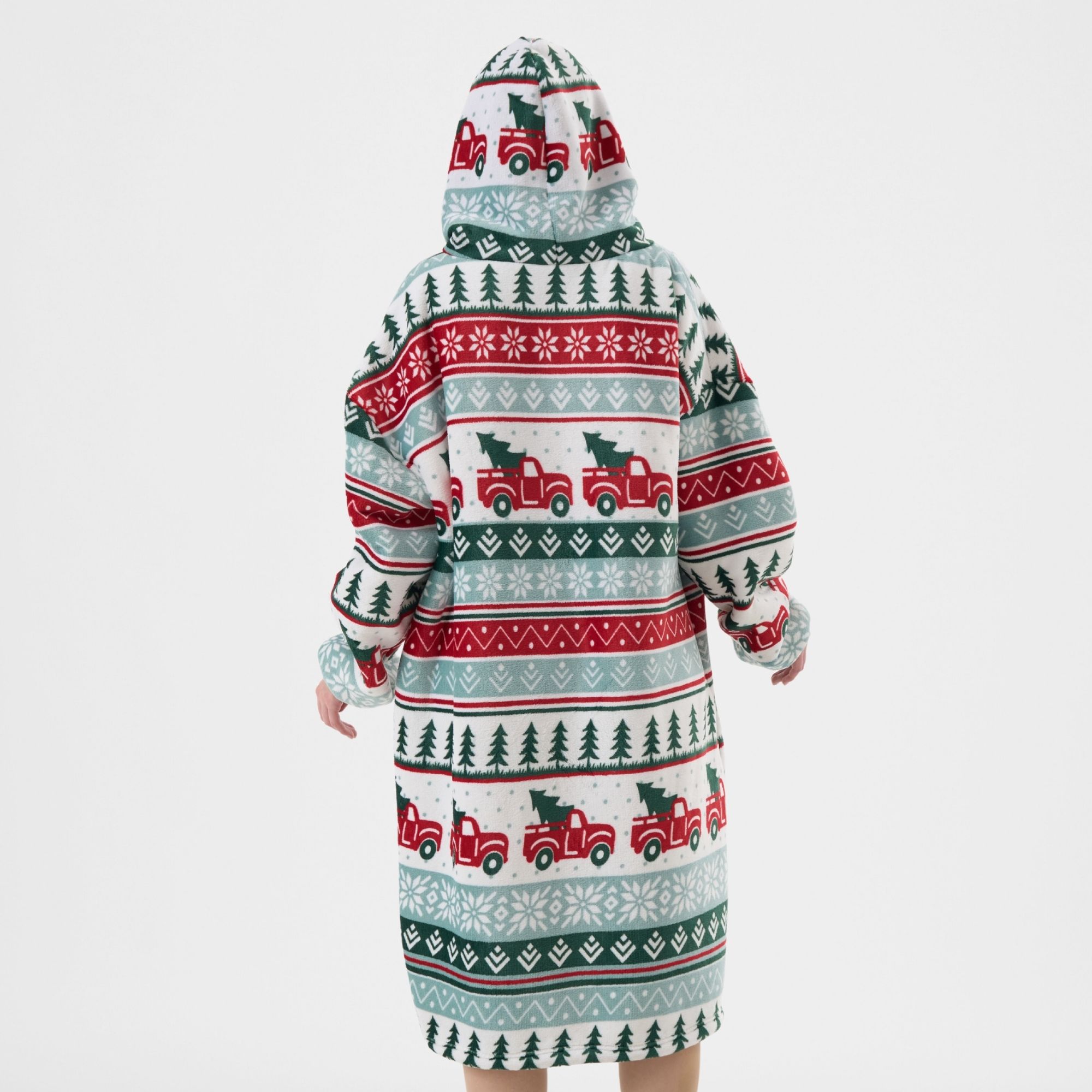 DRIVING HOME   hoodie 70x110 cm - volwassenen - hoodie deken - kerst - multicolour