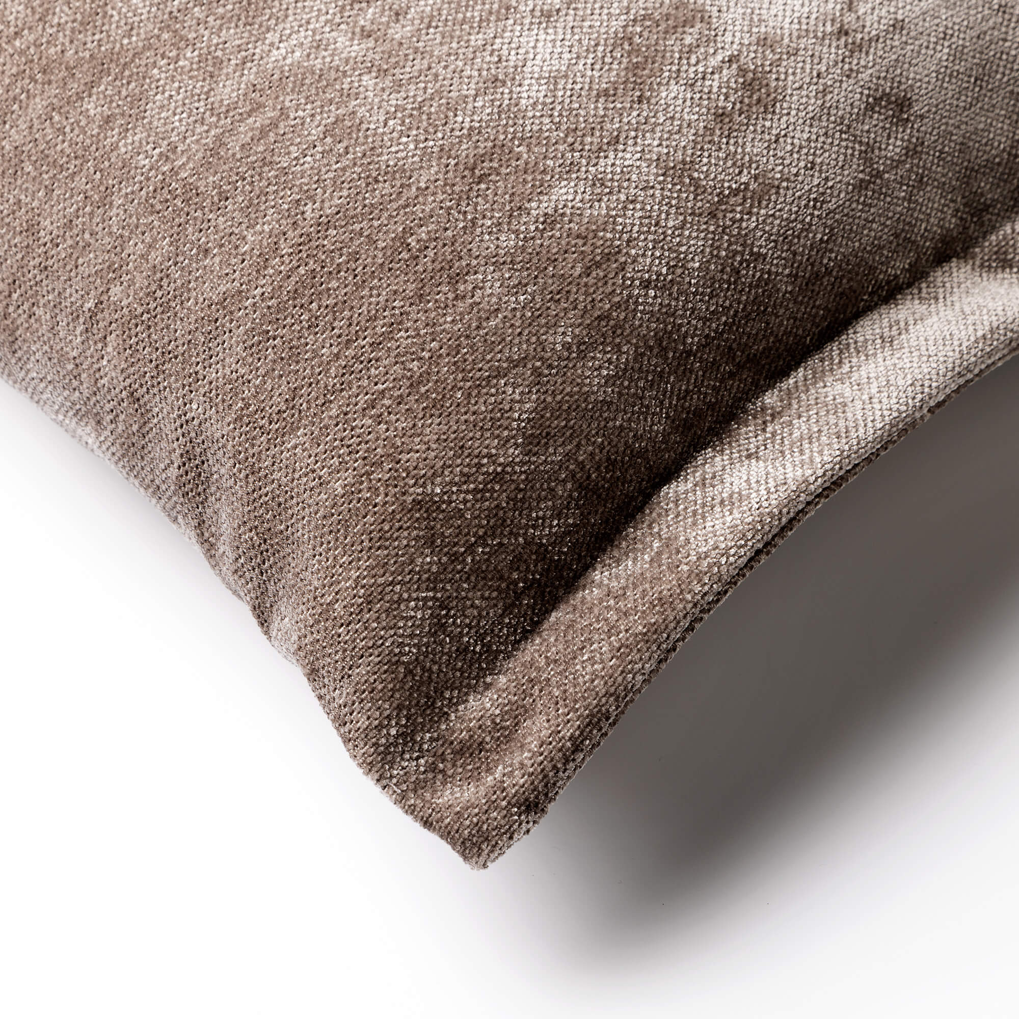 LEWIS - Kussenhoes 45x45 cm - fluweel - met sierrand - Driftwood - taupe