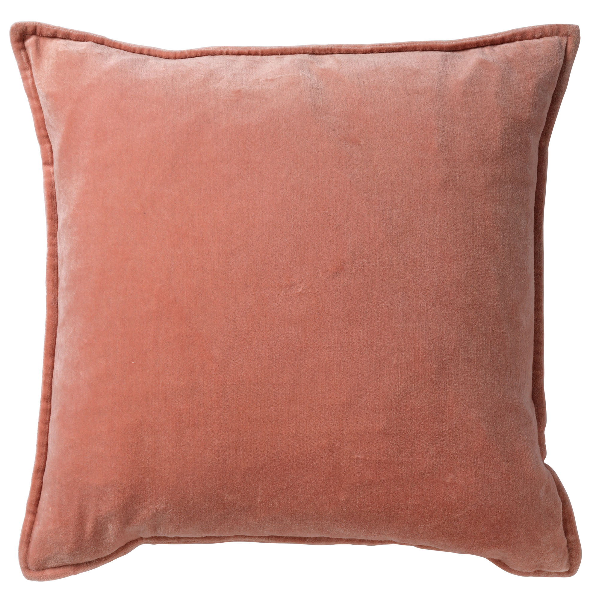 CAITH - Sierkussen 50x50 cm - 100% katoen velvet - lekker zacht - Muted Clay - roze