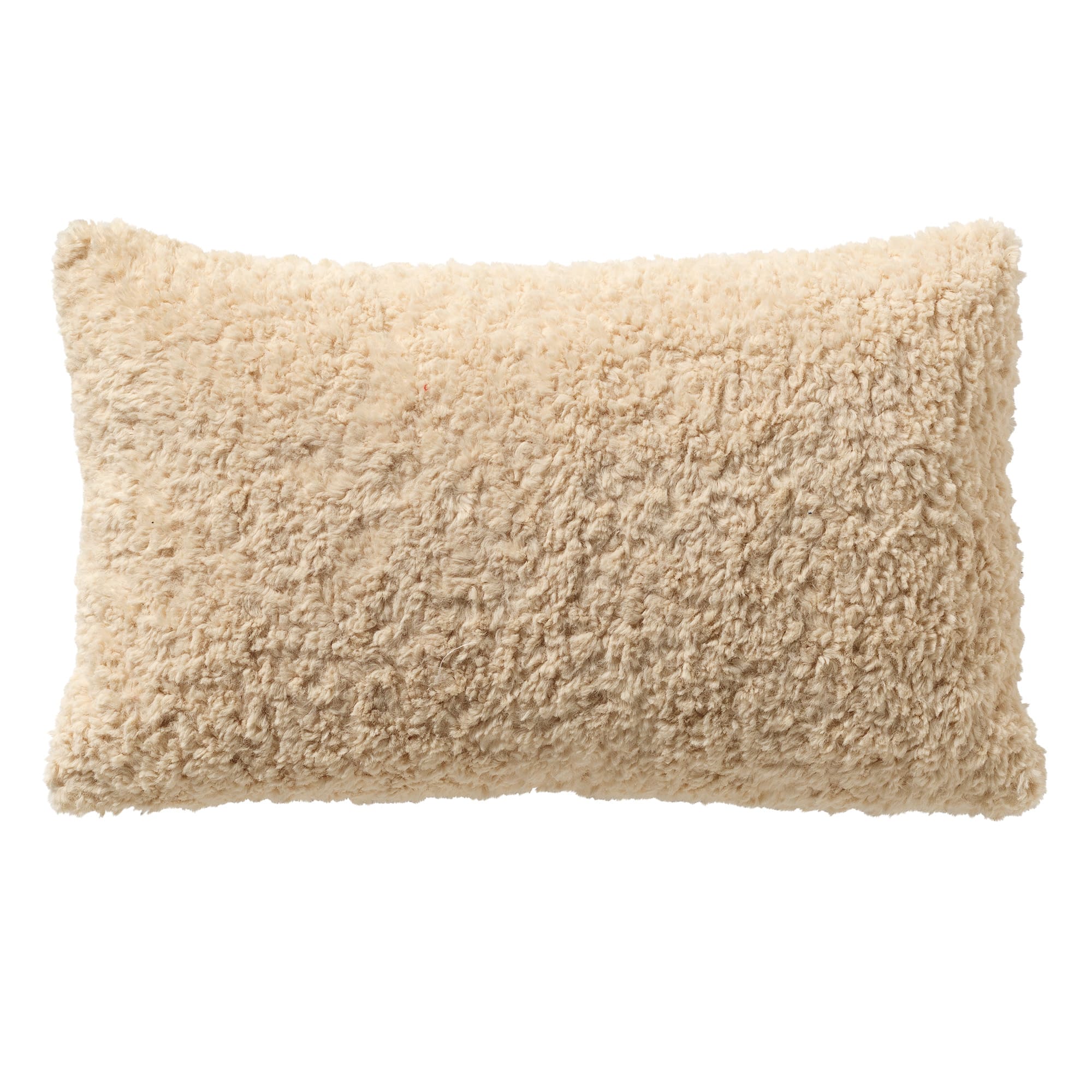 MARIT - Kussenhoes 30x50 cm - met teddykrullen - Natural - beige
