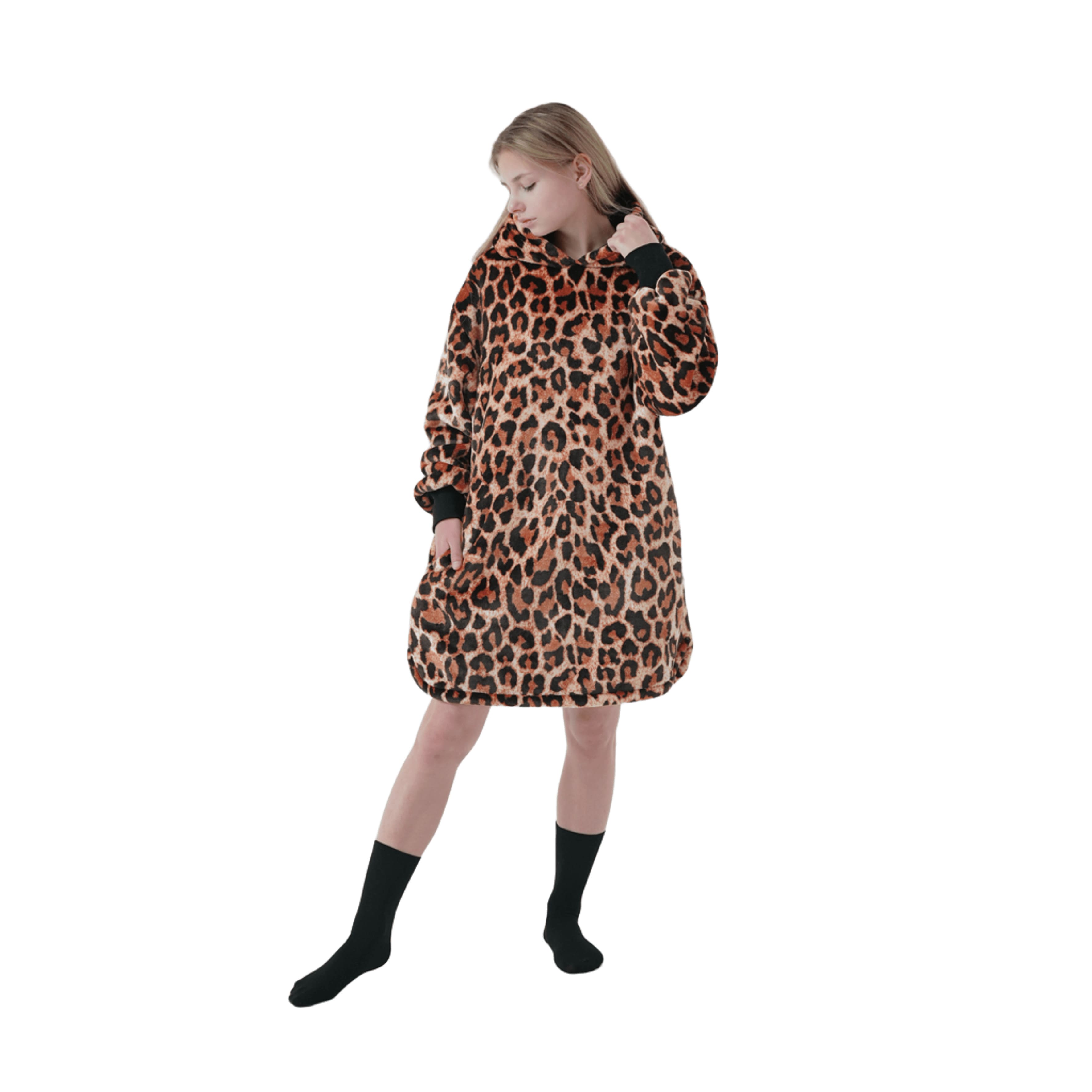 CHEETAH - hoodie 60x90 cm - tienermeisjes - Tobacco Brown - bruin