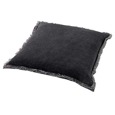 BURTO - Kussenhoes 60x60 cm - gewassen katoen - Raven - zwart