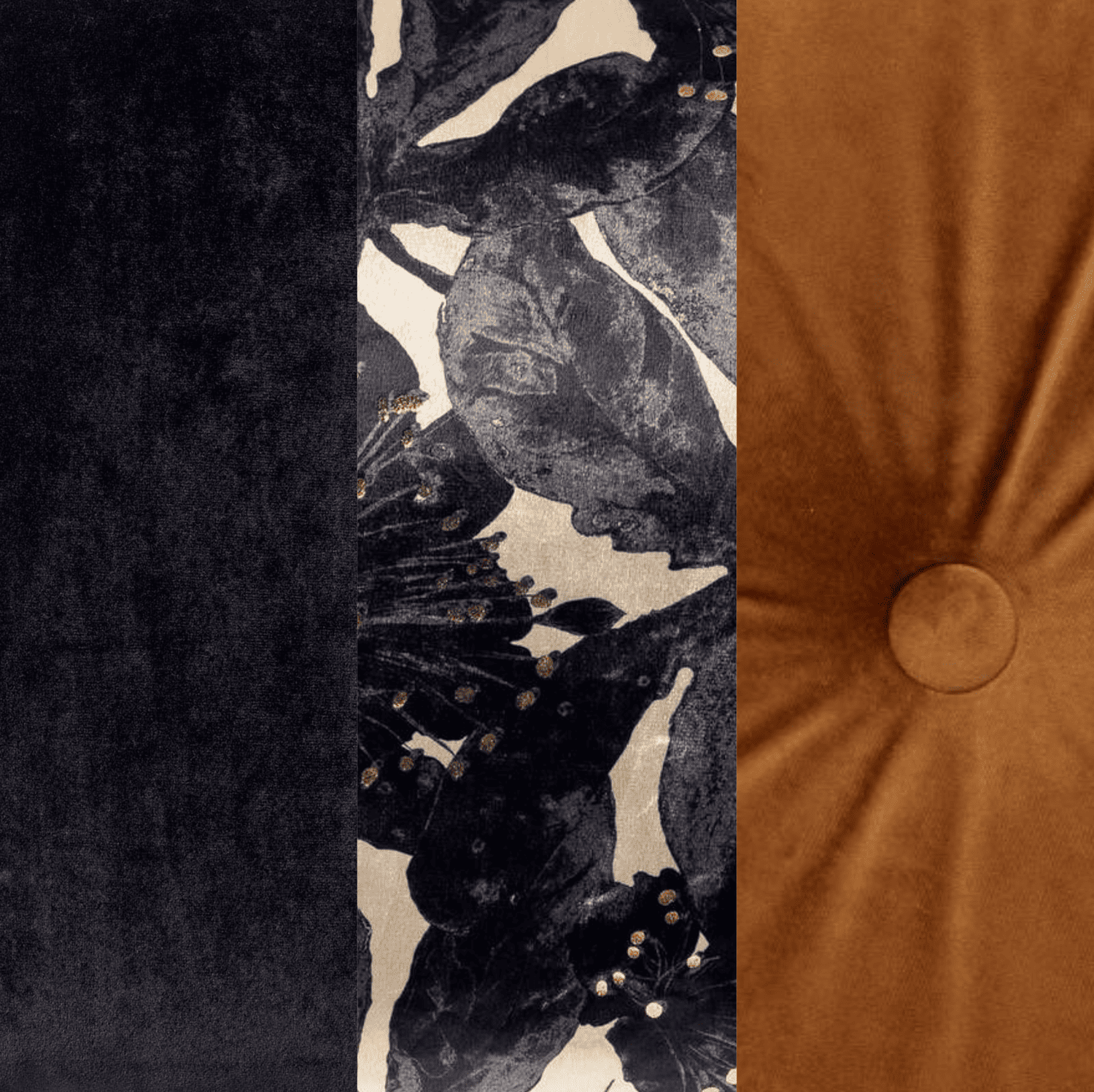 KUSSENSET - 3-delig - Mosi - 45x45 cm, Ø40 cm - sierkussens met vulling - zwart, beige, bruin