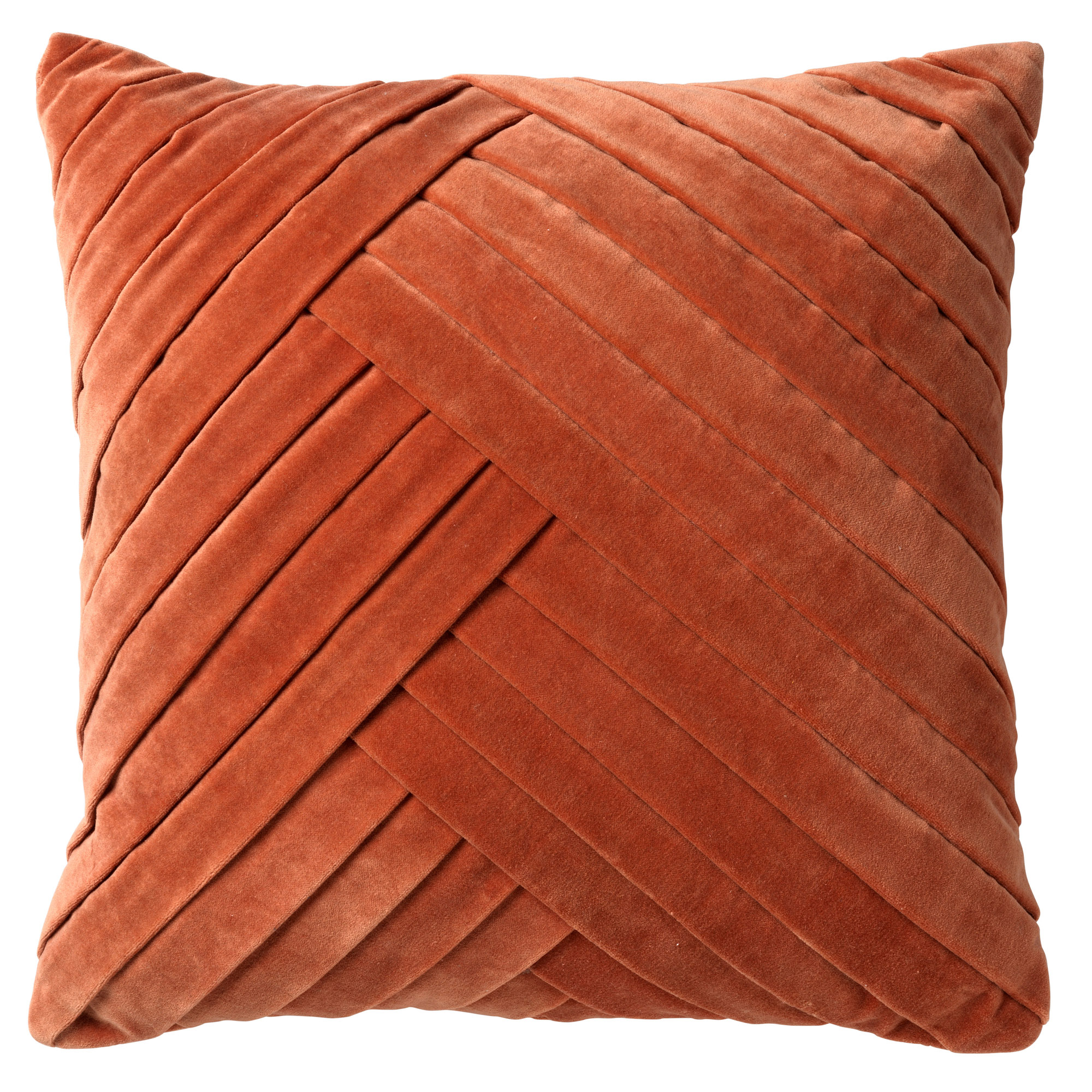 GIDI - Kussenhoes 45x45 cm - velvet - effen kleur - Potters Clay - oranje