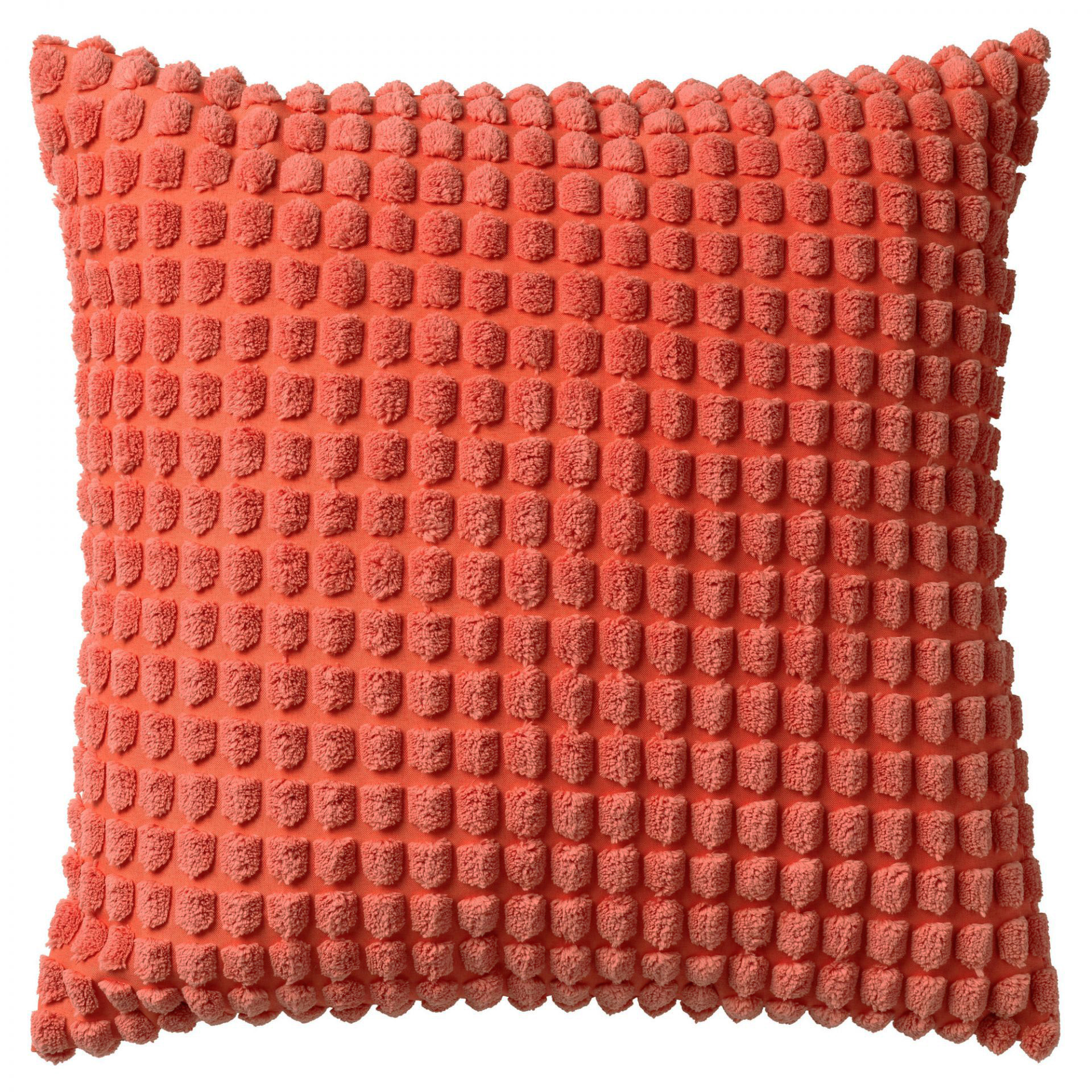 ROME - Kussenhoes 45x45 cm - 100% polyester - effen kleur - Coral - koraalroze