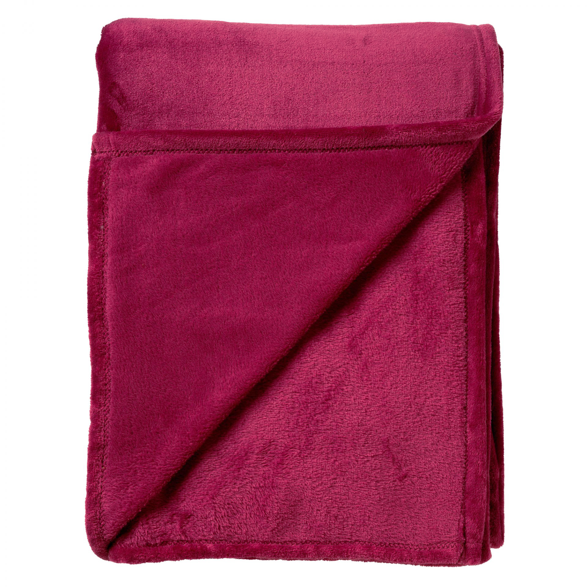 BILLY - Plaid 150x200 cm - flannel fleece - superzacht - Red Plum - donkerroze