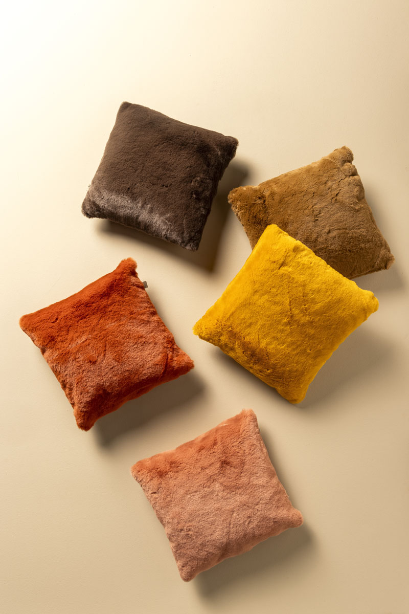 ZAYA - Kussenhoes 45x45 cm - bontlook - effen kleur - Potters Clay - oranje