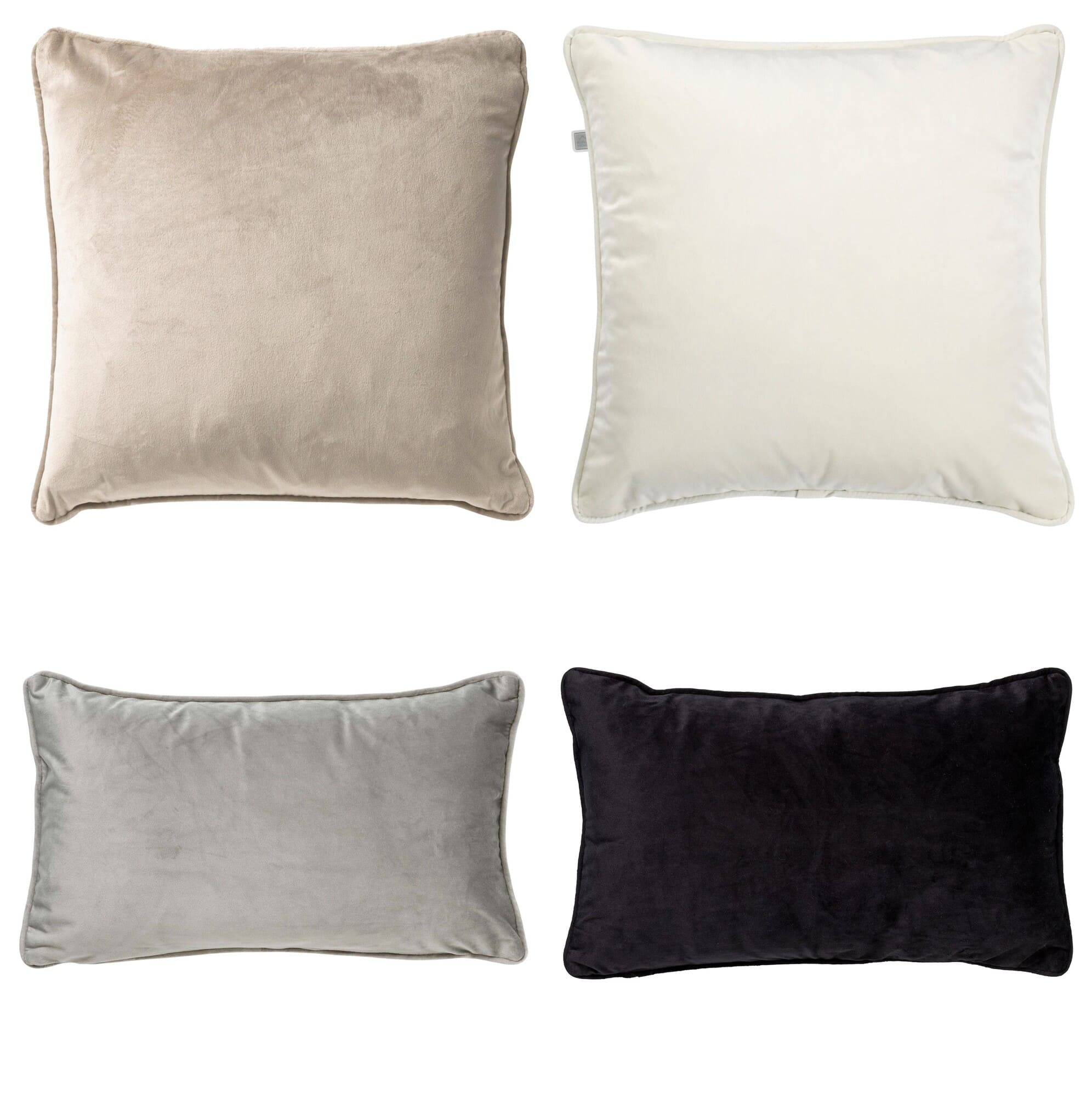 KUSSENSET - 4-delig - 45x45 cm en 30x50 cm - inclusief binnenkussens - beige, wit, zwart, grijs