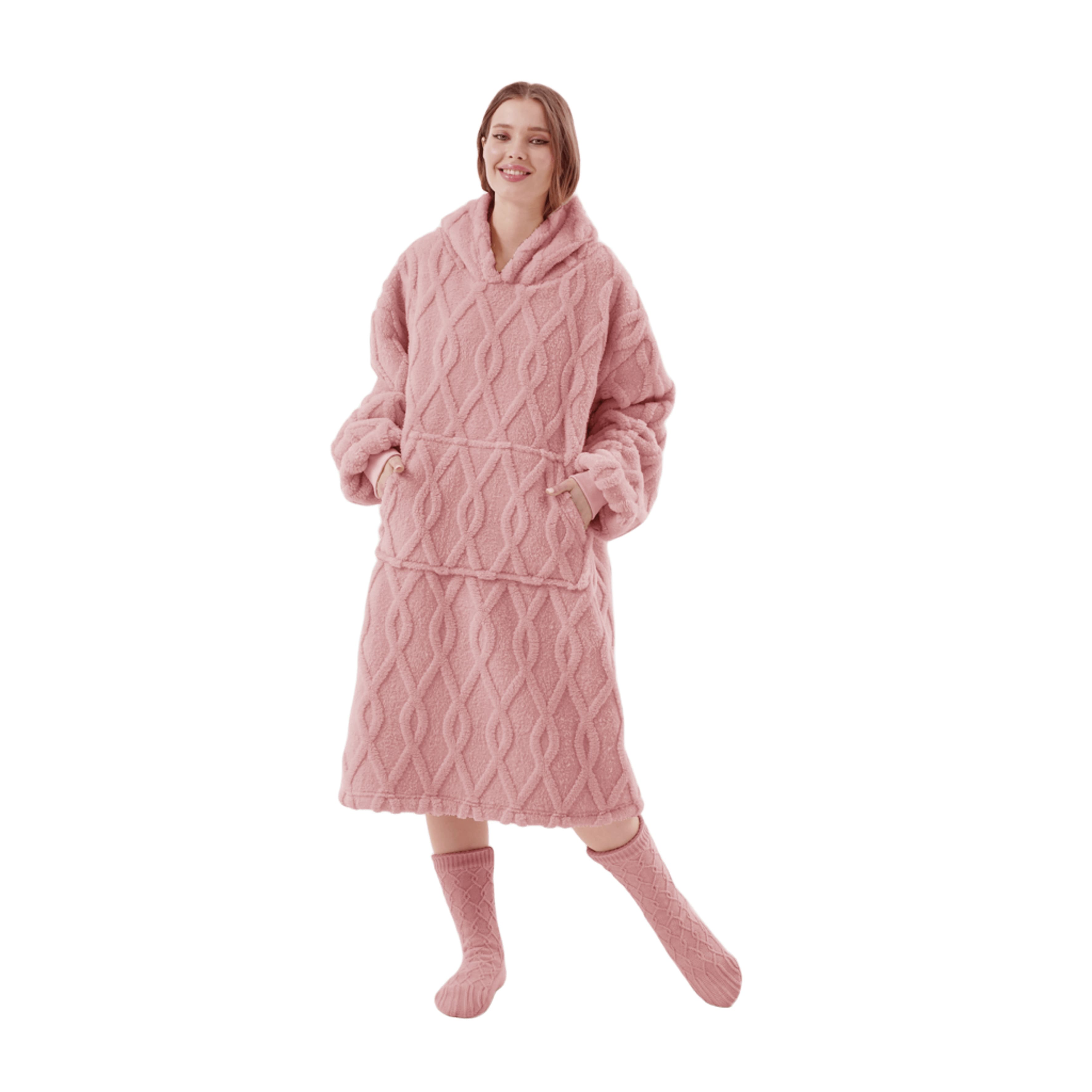 ROSETTA - hoodie 70x110 cm - volwassenen - Rose Tan - roze