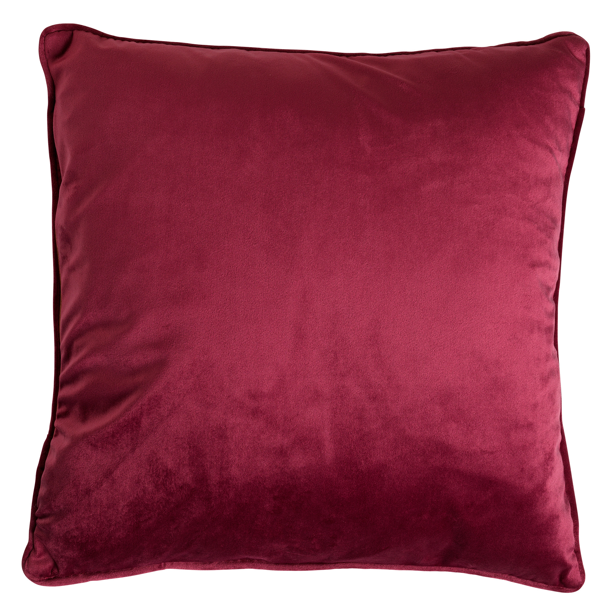 FINN - Kussenhoes 60x60 cm - velvet - effen kleur - Red Plum - donkerroze