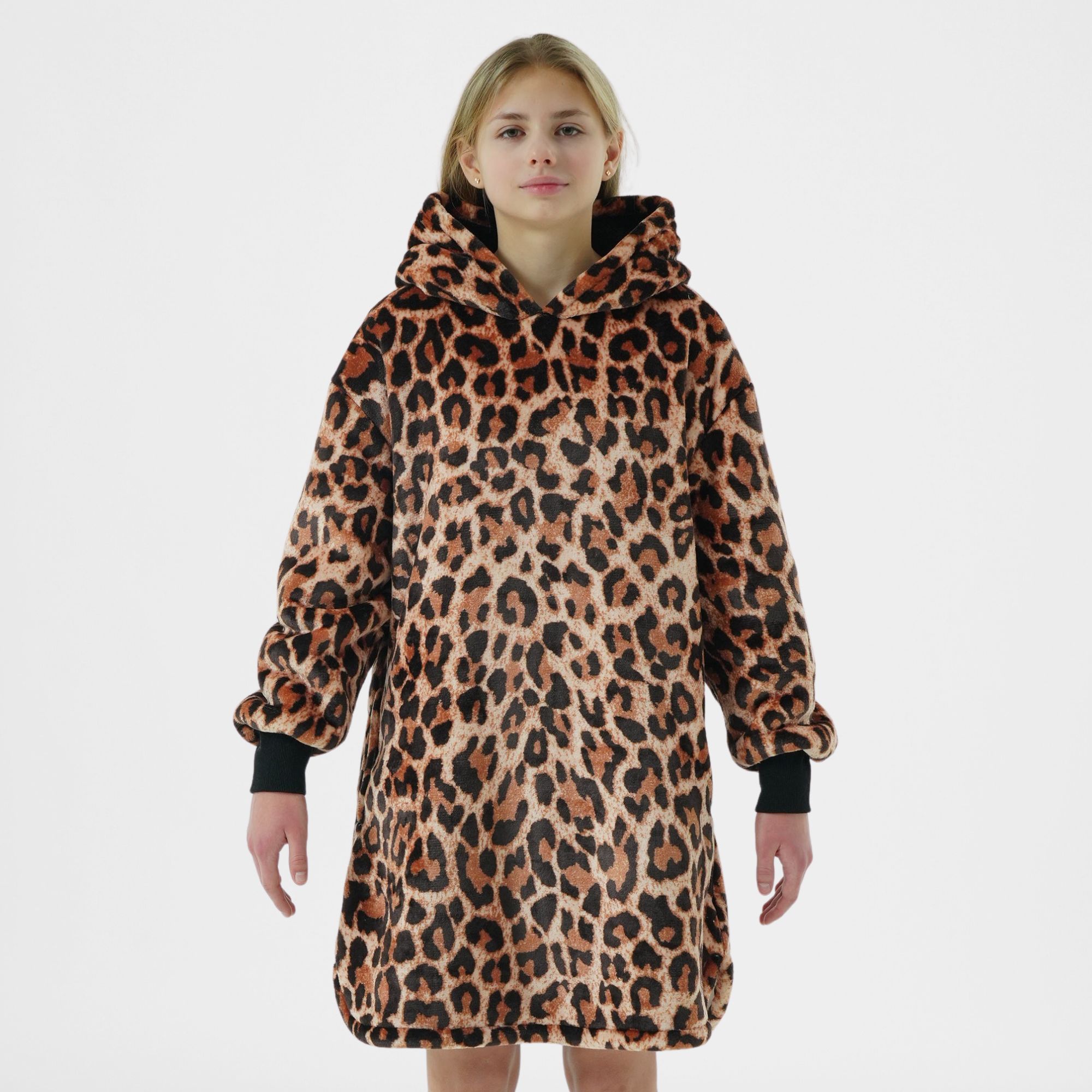 CHEETAH - hoodie 60x90 cm - tienermeisjes - dierenprint - Tobacco Brown - bruin