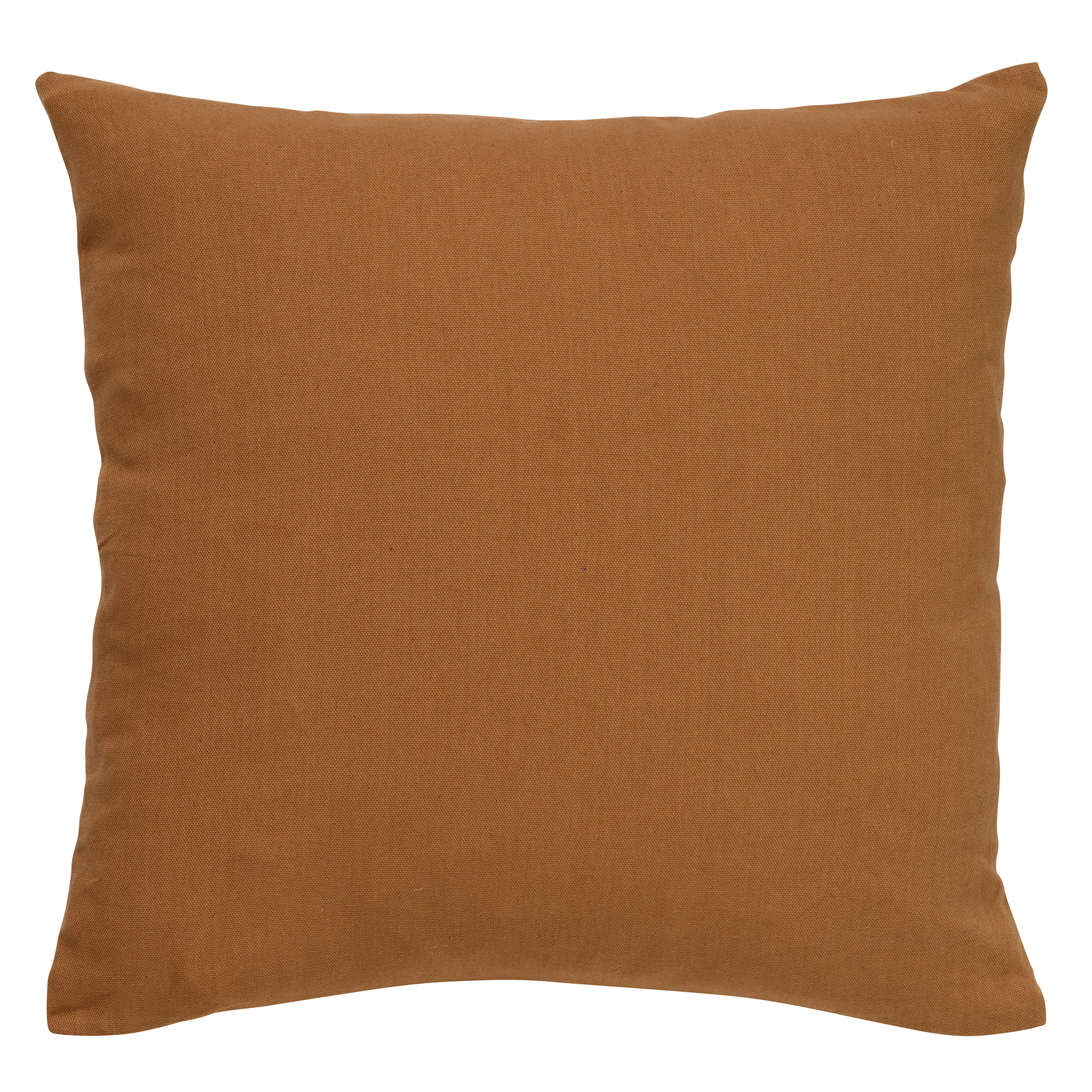 JAMES - Sierkussen 45x45 cm - duurzaam katoen - effen kleur - Tobacco Brown - bruin