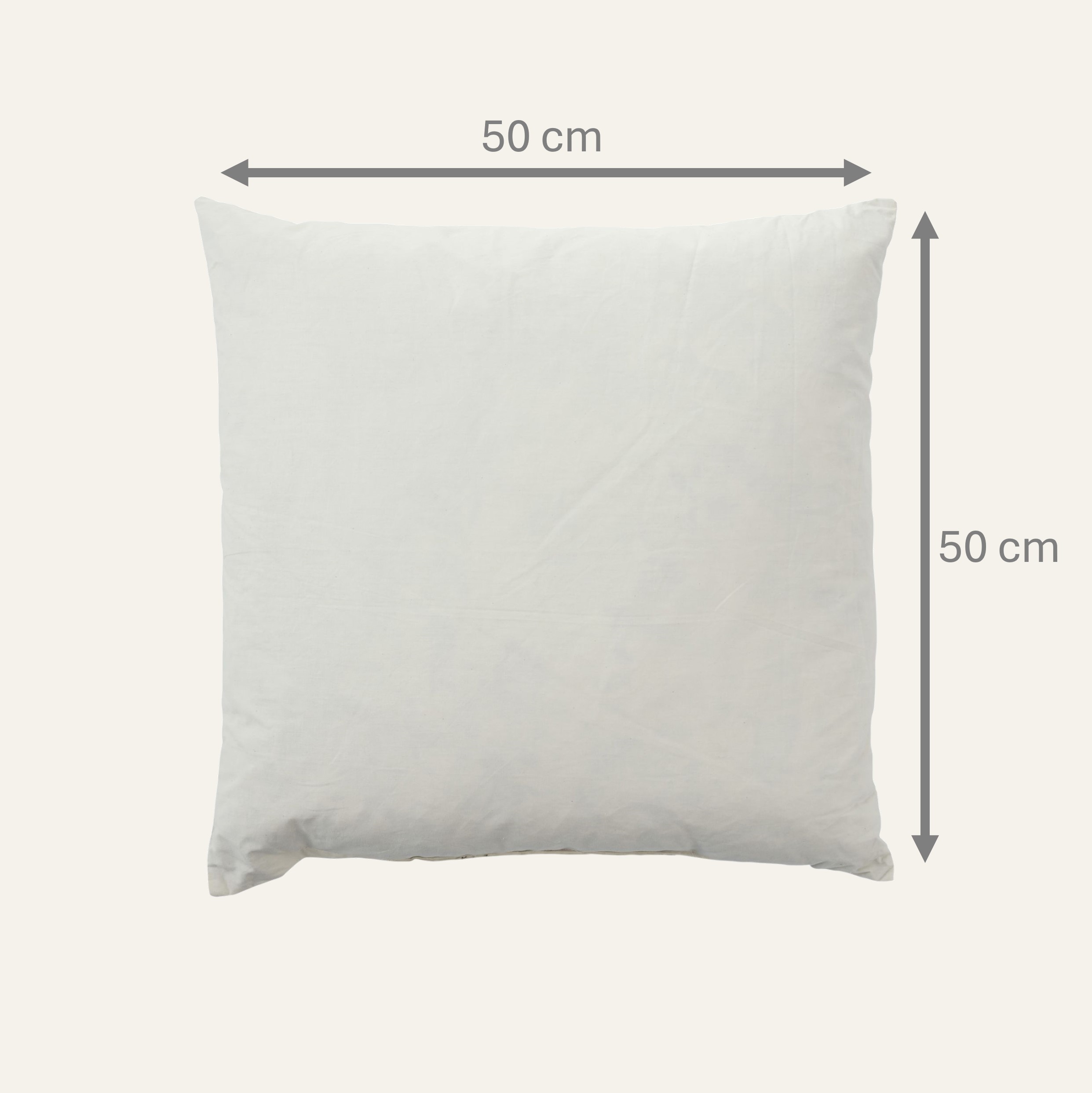 BINNENKUSSEN - kussenvulling 50x50 cm - 100% gerecyclede veren/dons - GRS - 750 gram