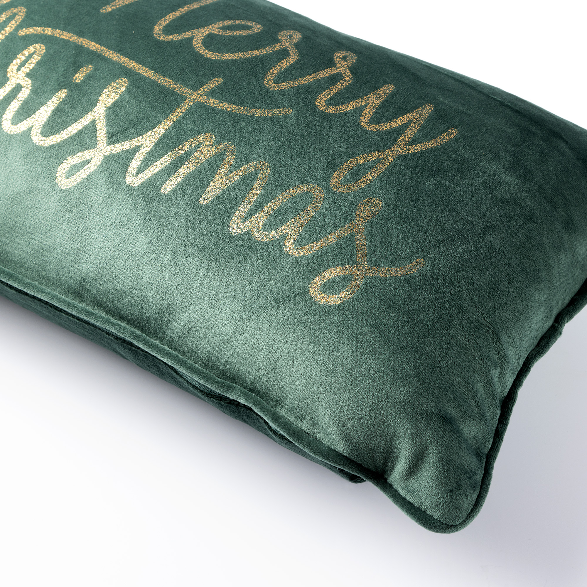 MERRY CHRISTMAS - Sierkussen 30x50 Groen - Kerst decoratie - velvet MERRY CHRISTMAS - Sierkussen 30x50 Groen - Kerst decoratie - velvet