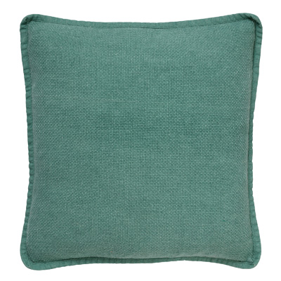 BOWIE - Sierkussen 45x45 cm - van gewassen katoen - Jadeite - groen
