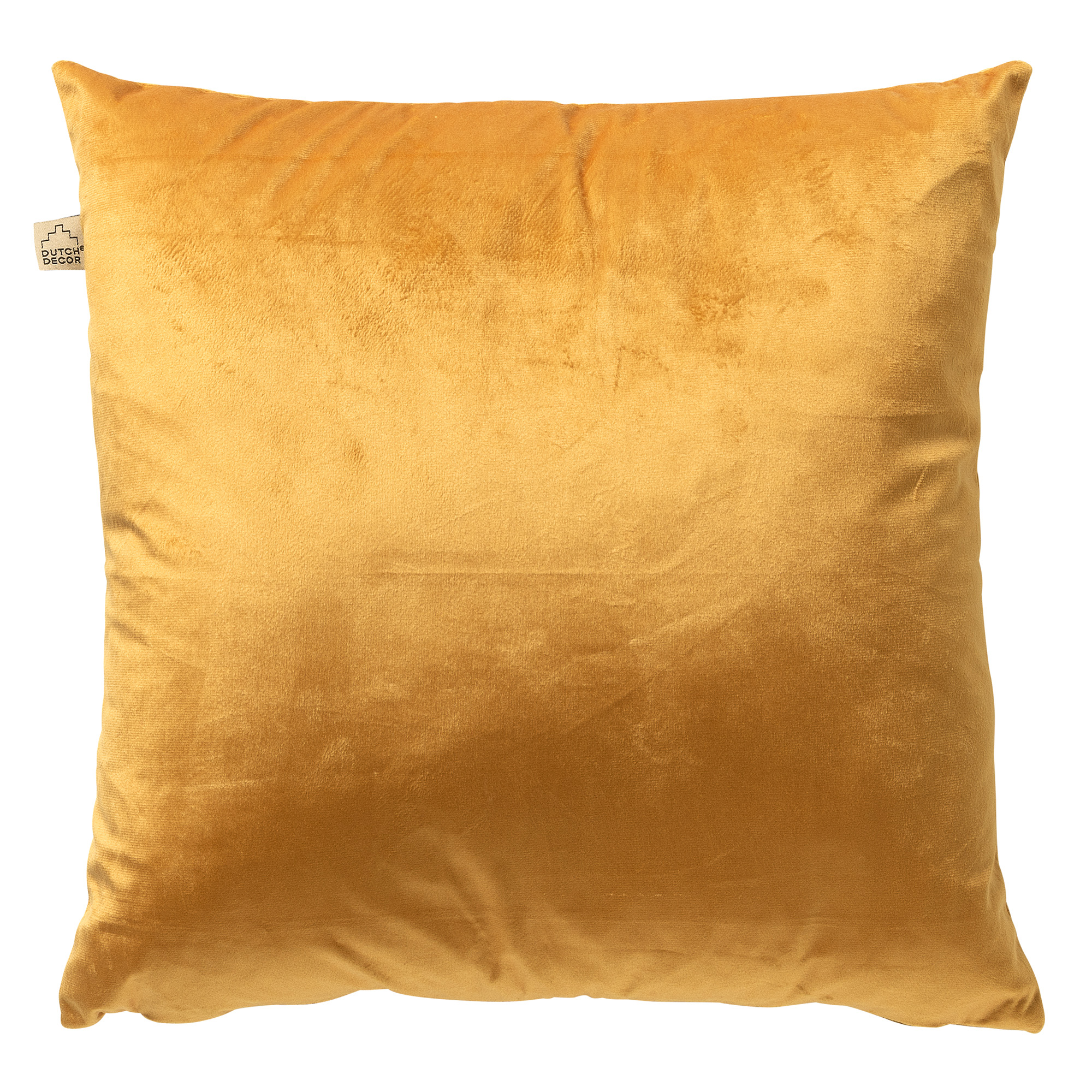 ELON - Kussenhoes 45x45 cm - subtiele structuur - effen kleur - Chai tea - geel