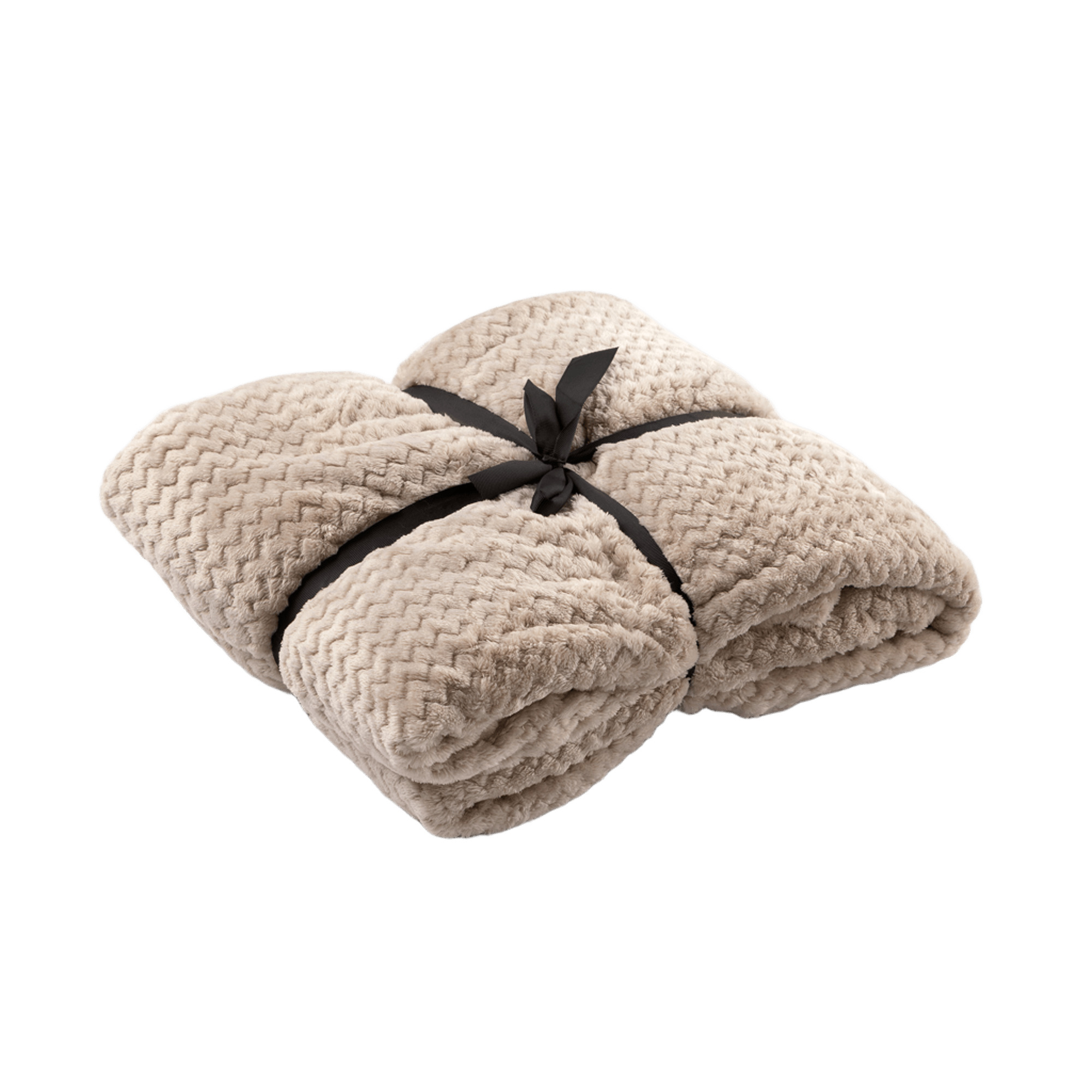 MARA - plaid 150x200 cm - superzachte deken - zigzagpatroon - Pumice Stone - beige