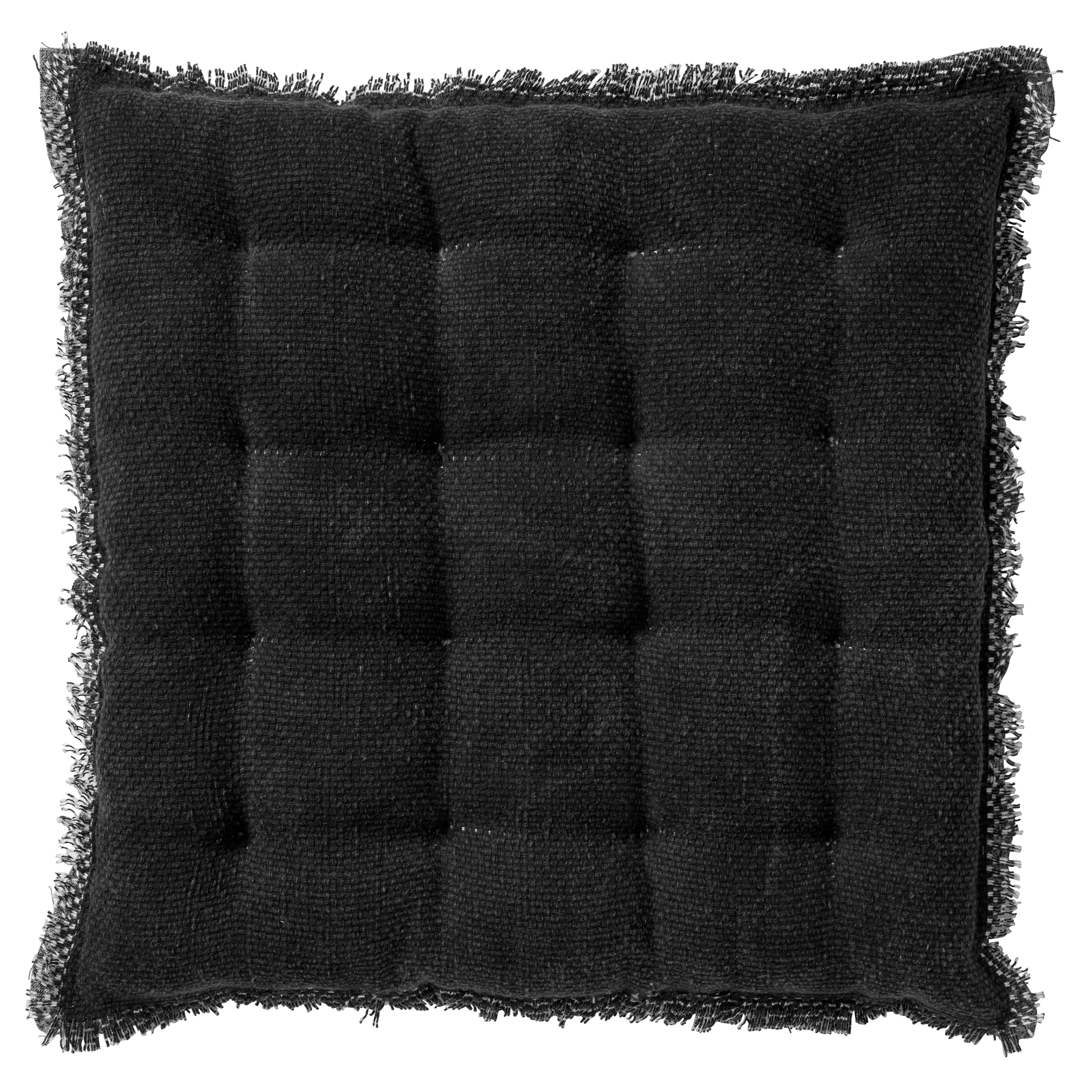 BURTO - Stoelkussen van gewassen katoen Raven 40x40 cm - zwart