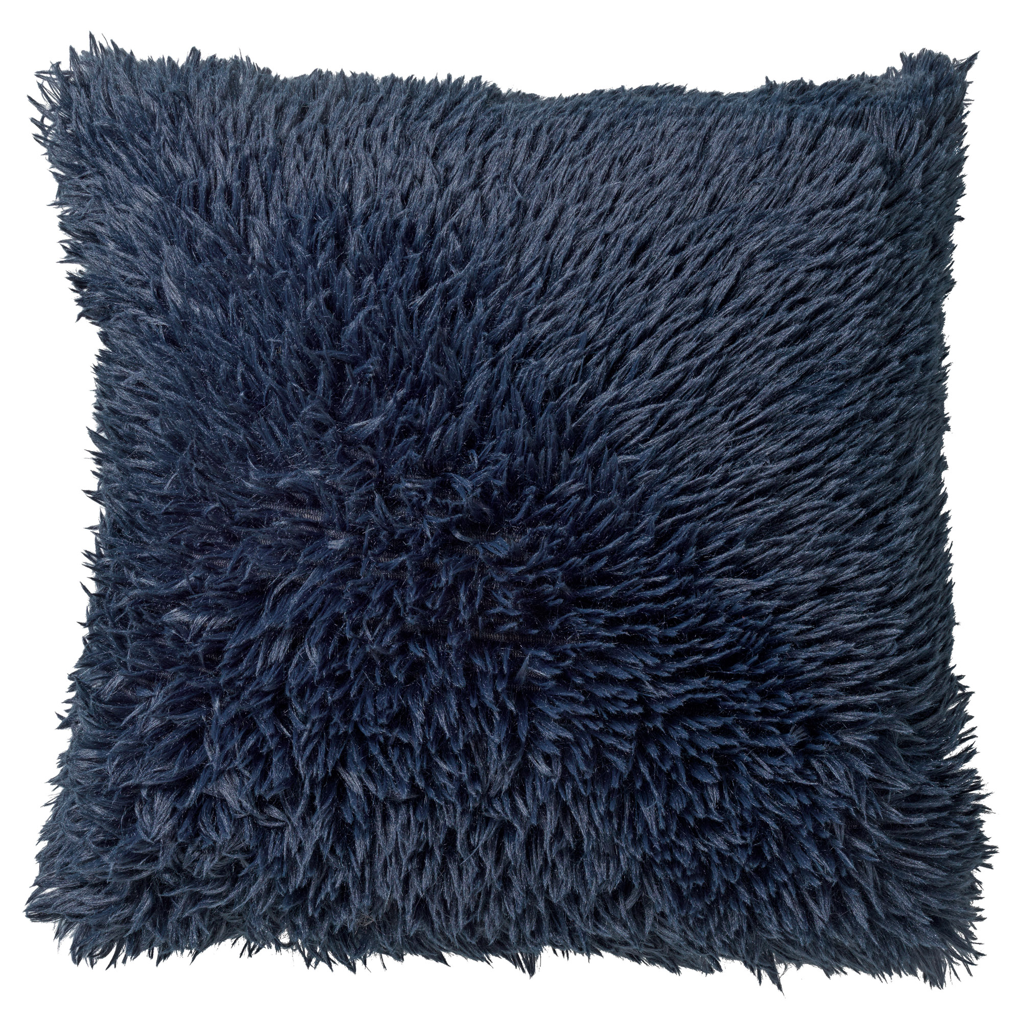 FLUFFY - Sierkussen 45x45 cm - superzacht - effen kleur - Insignia Blue - donkerblauw