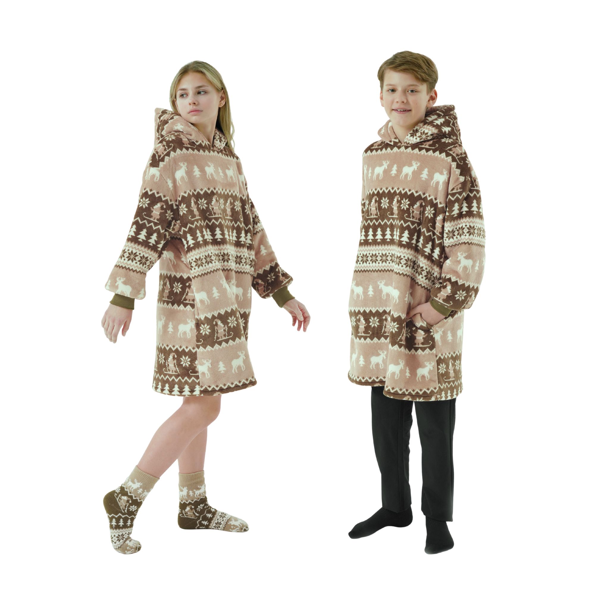 LAPLAND - hoodie 60x90 cm - tieners - XS - kerst - Military Olive - groen