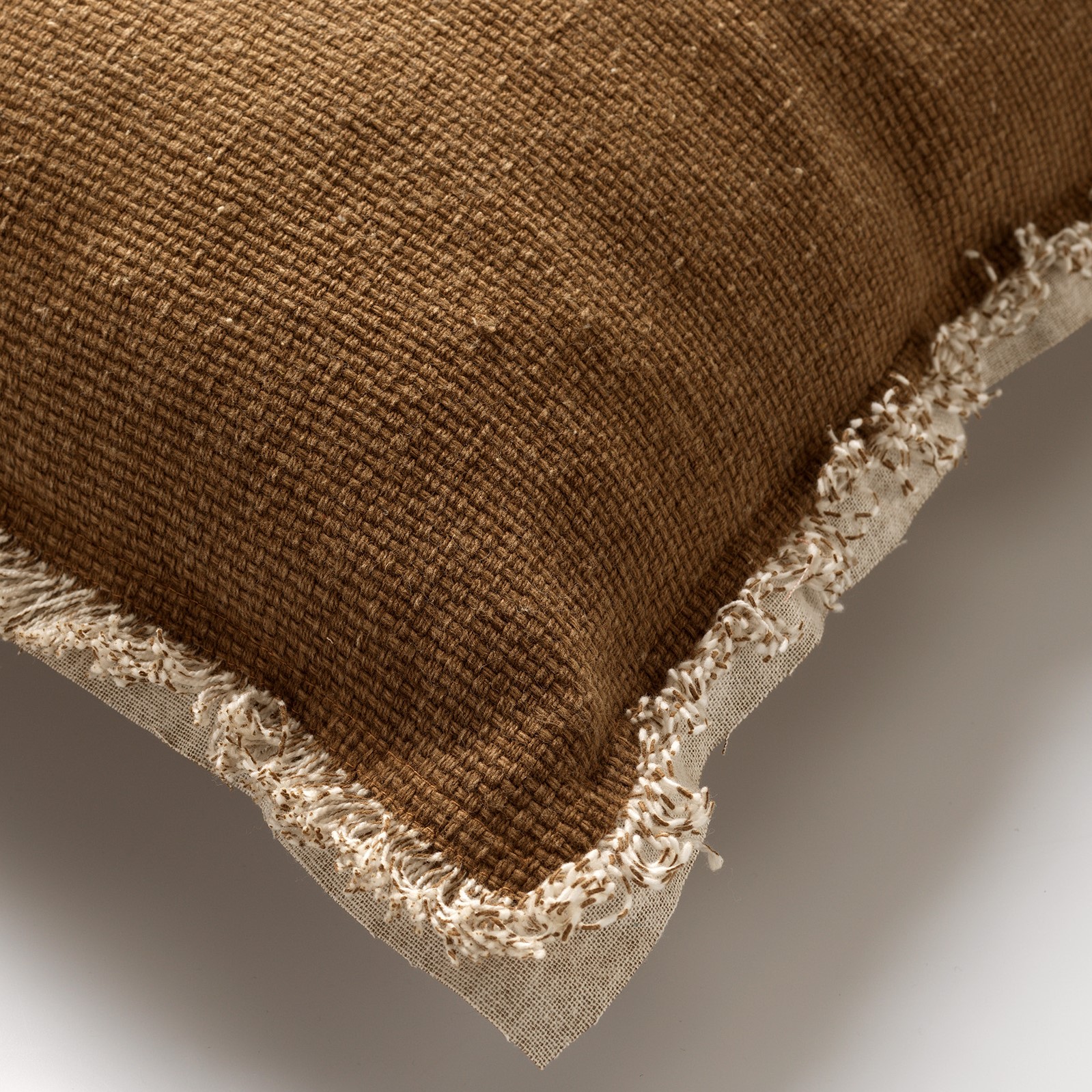 BURTO - Kussenhoes van gewassen katoen Tobacco Brown 60x60 cm - bruin BURTO - Kussenhoes van gewassen katoen Tobacco Brown 60x60 cm - bruin