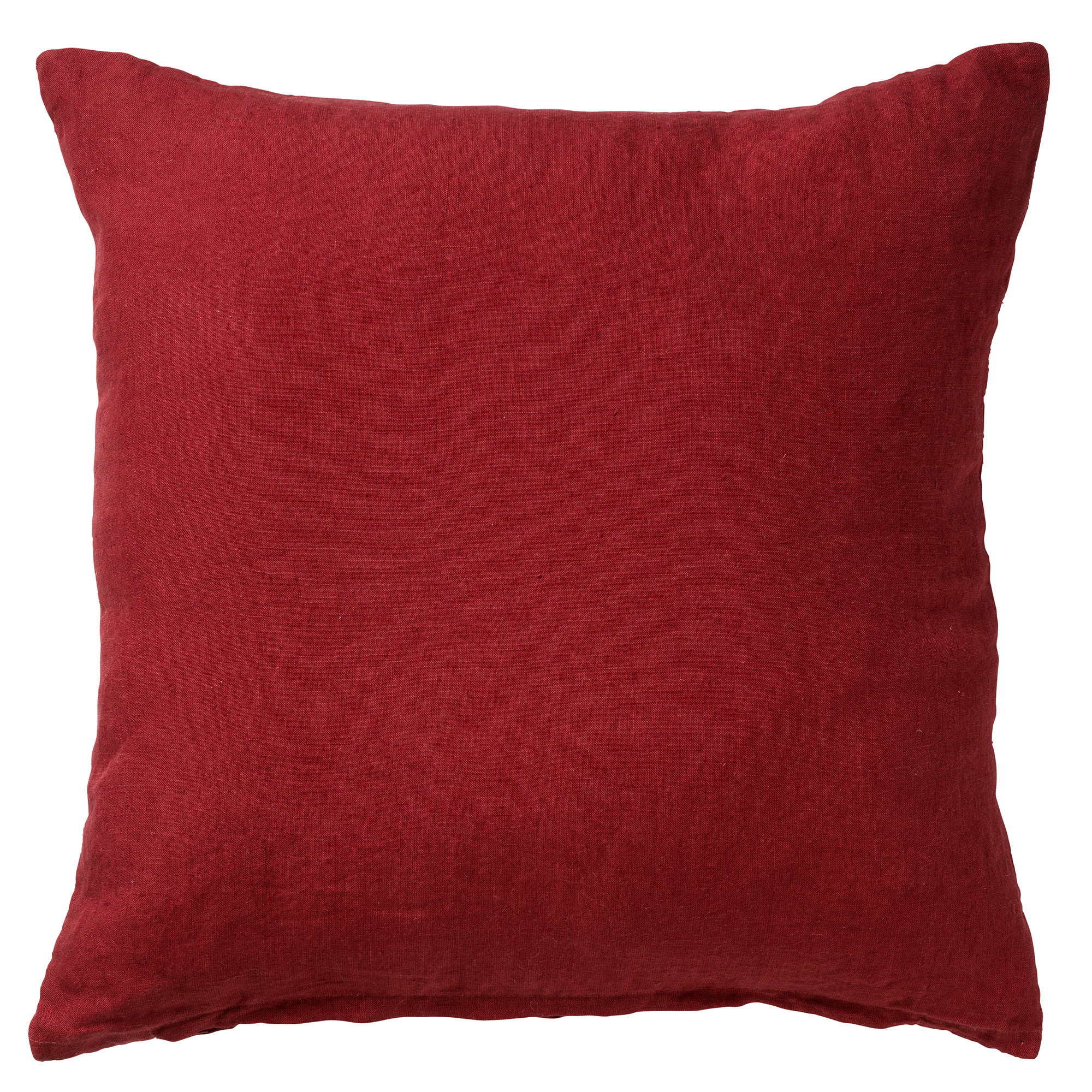 LINN - Sierkussen 45x45 cm - 100% linnen - effen kleur - Merlot - rood