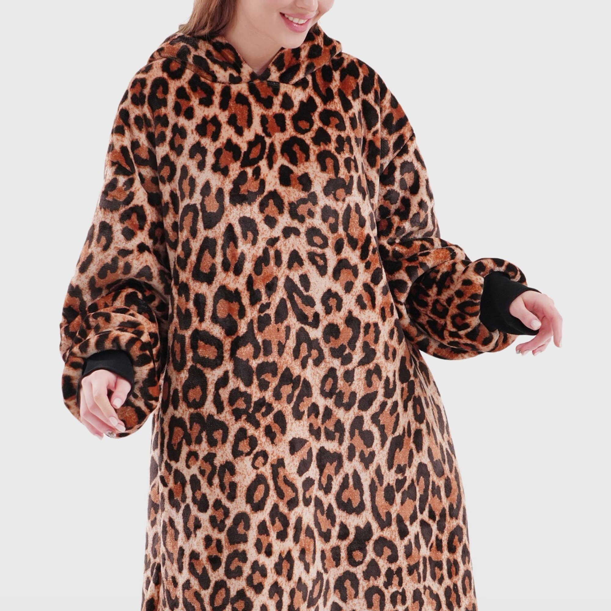 CHEETAH - hoodie 70x110 cm - dames - dierenprint - Tobacco Brown - bruin CHEETAH - hoodie 70x110 cm - dames - dierenprint - Tobacco Brown - bruin