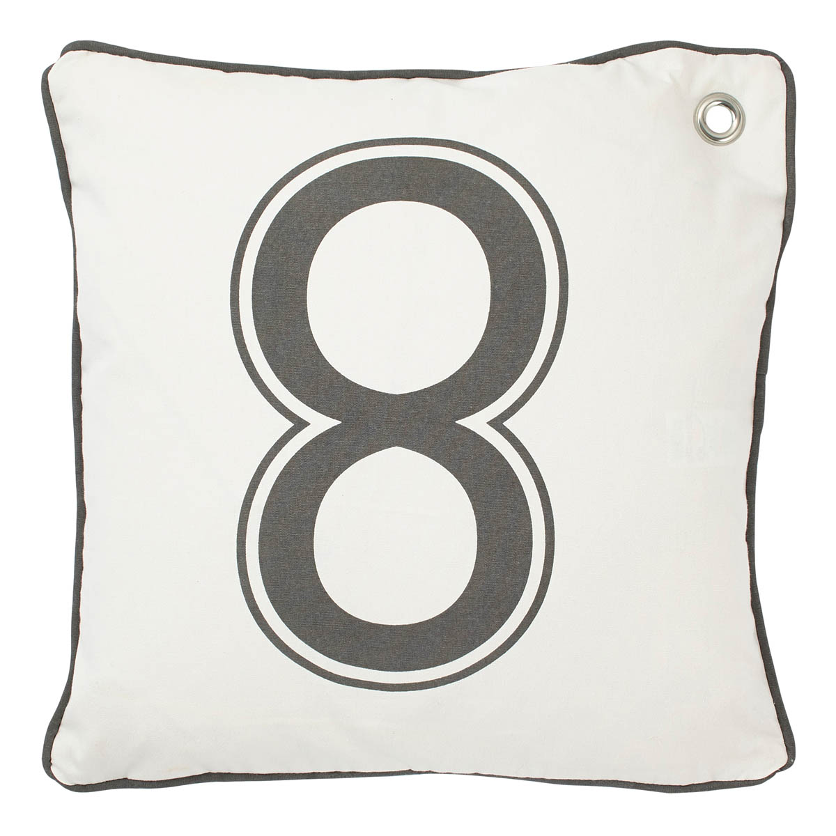 RUDDER - Sierkussen met nummer 8 donkergrijs 45x45 cm