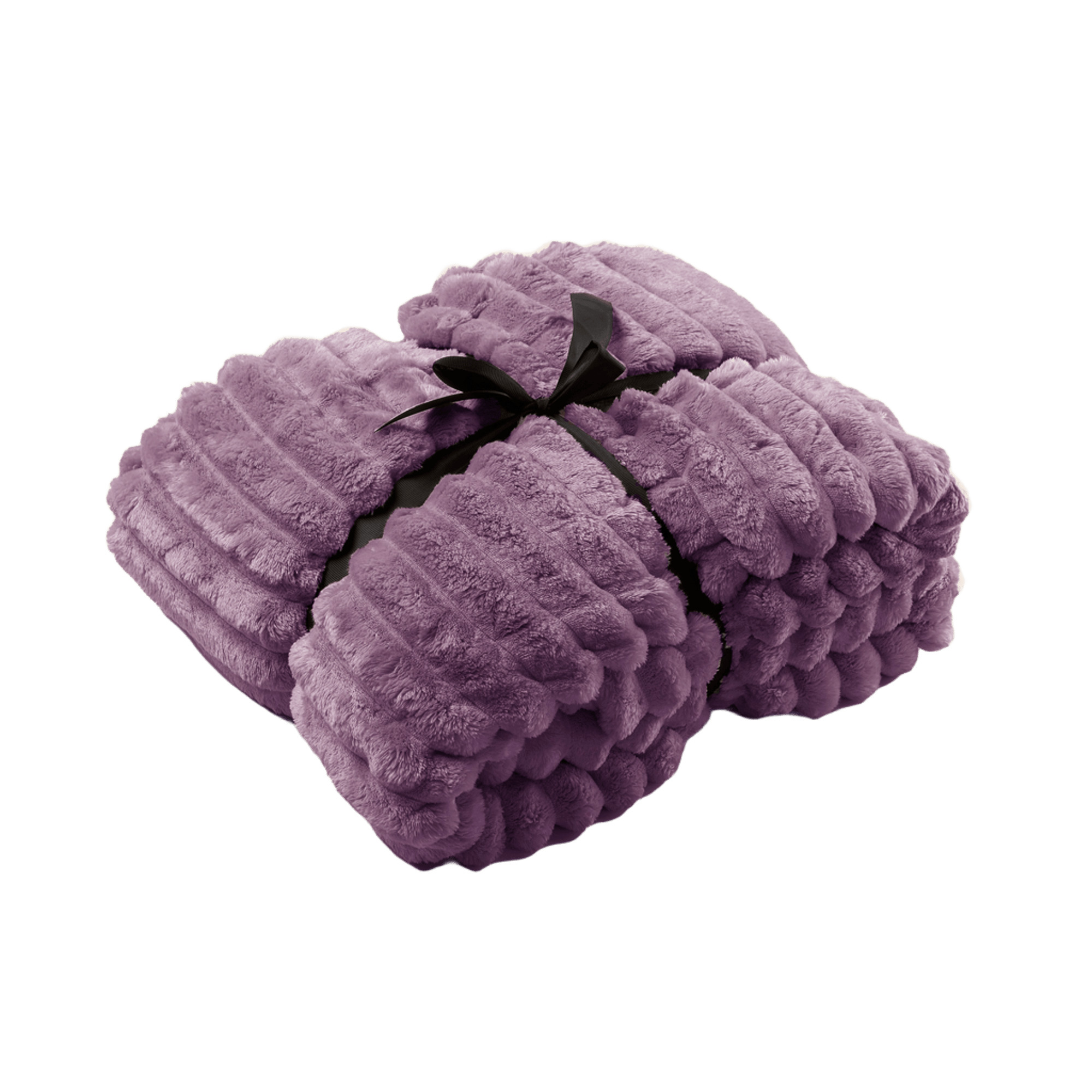 RICKY - plaid 150x200 cm - geribd fleece - Dusky Orchid - paars