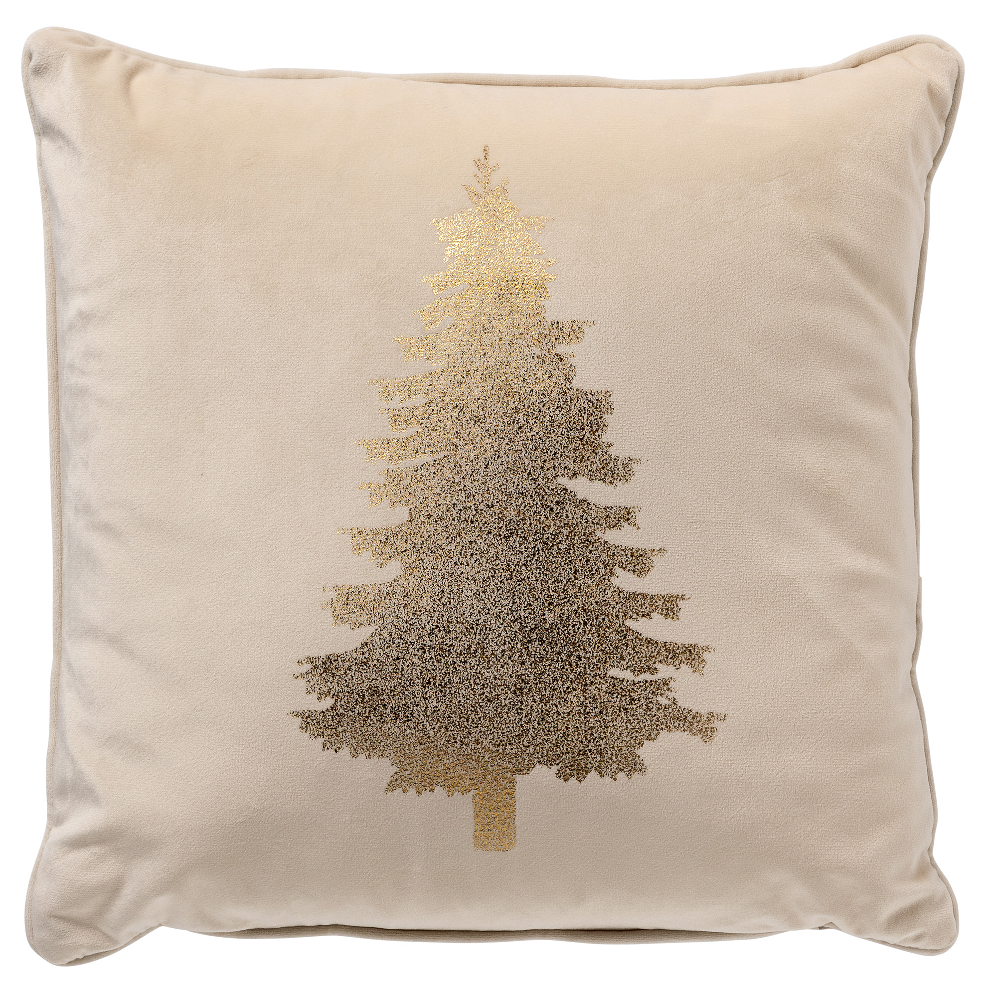 TREE - Kussenhoes 45x45 cm - Wit - Kerst decoratie - velvet