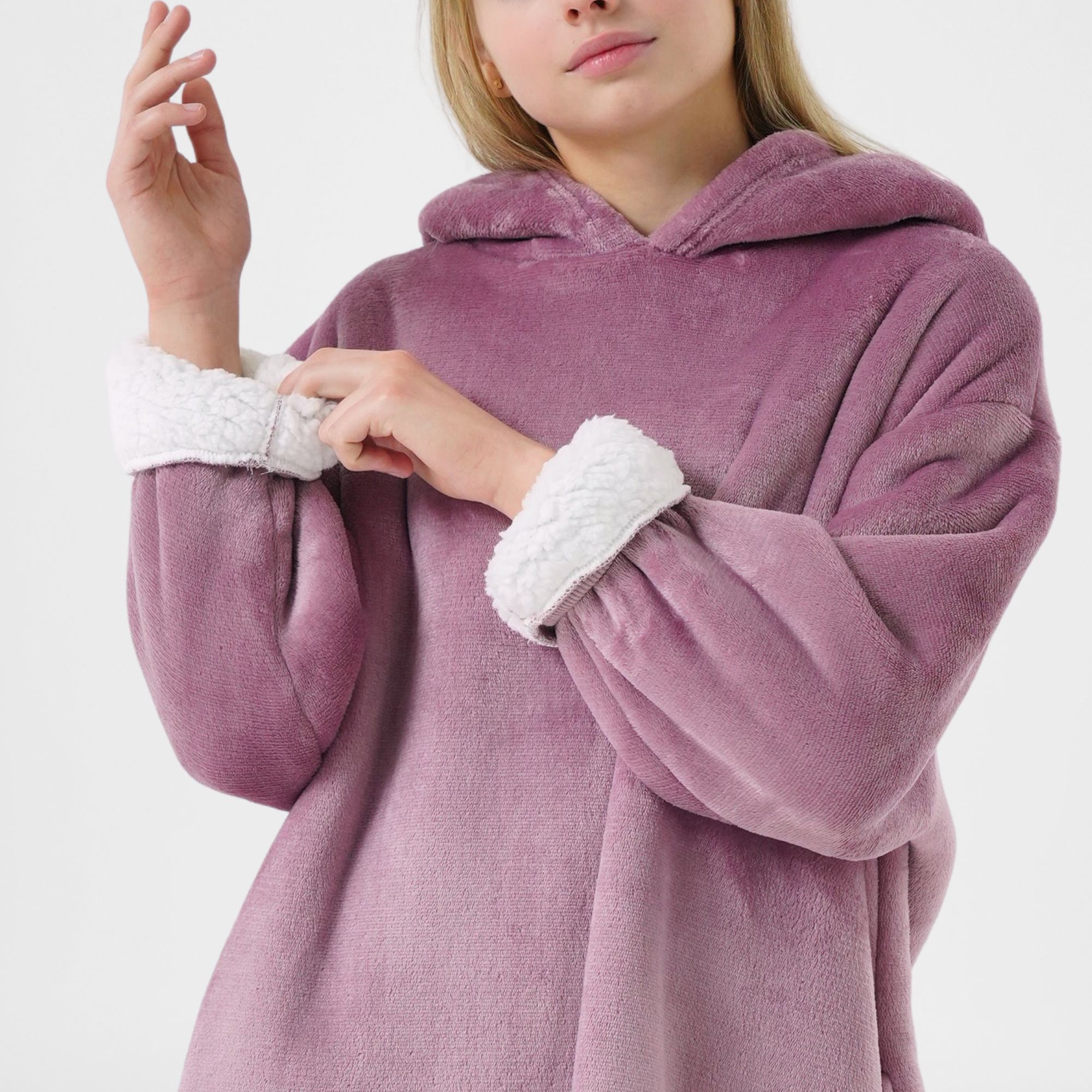 FEM - hoodie 60x90 cm - tienermeisjes - hoodie deken - Dusky Orchid - paars