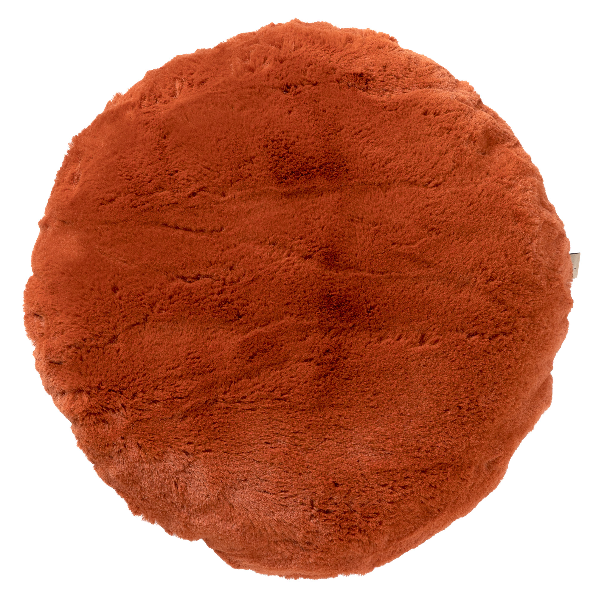 ZAYA - Sierkussen Ø45 cm rond - bontlook - effen kleur - Potters Clay - oranje