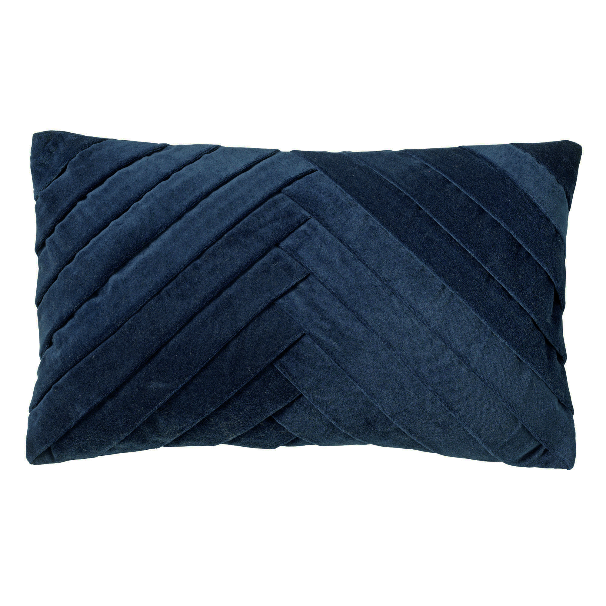 FEMM – Sierkussen 30x50 cm - velvet - effen kleur - Insignia Blue - donkerblauw