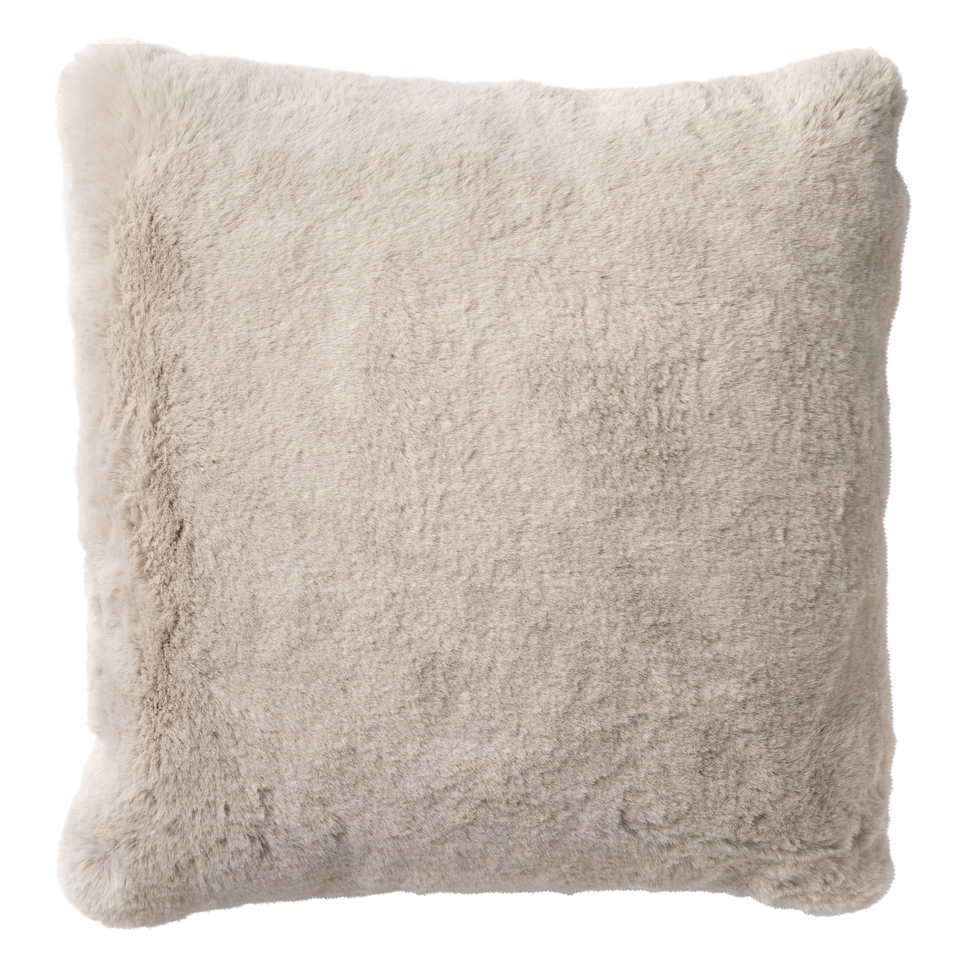 ZAYA - Sierkussen 60x60 cm - bontlook - effen kleur - Pumice Stone - beige