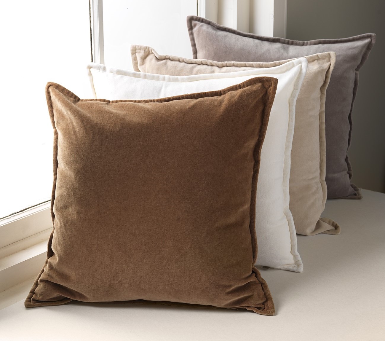 Perfect Scheur Haarvaten CAITH - Kussenhoes velvet 100% katoen 50x50 cm - Driftwood - taupe |  KUSSENHOES | DDL02123000266