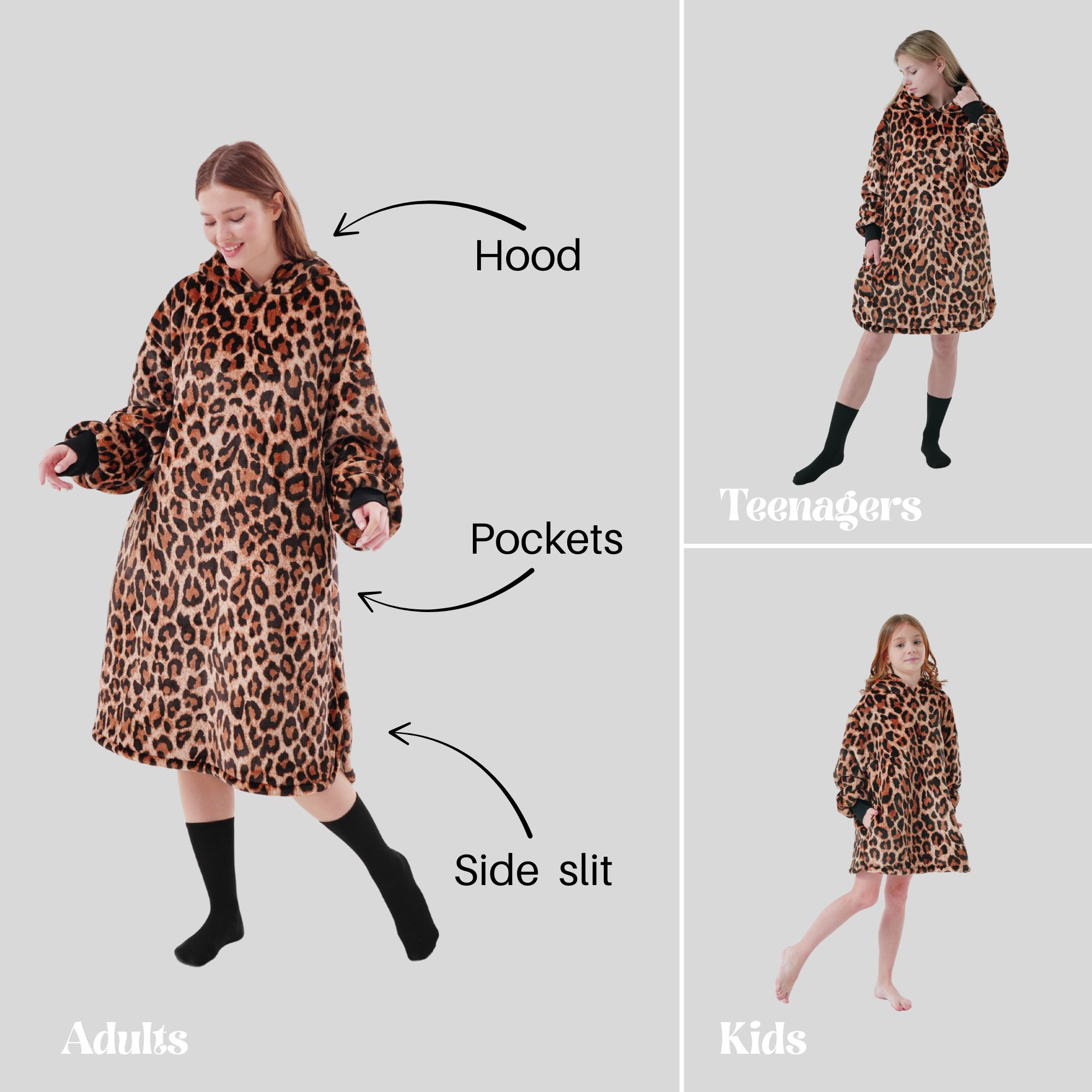 CHEETAH - hoodie 70x110 cm - dames - dierenprint - Tobacco Brown - bruin CHEETAH - hoodie 70x110 cm - dames - dierenprint - Tobacco Brown - bruin