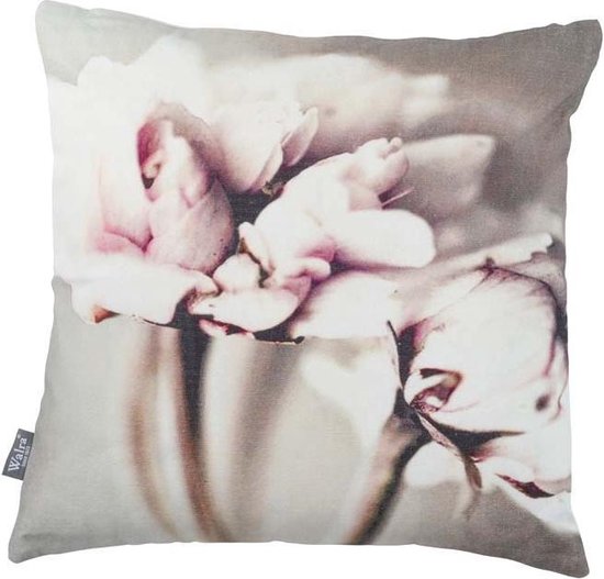 MAGNUS - Walra kussenhoes met bloemenprint ivoor 45x45 cm