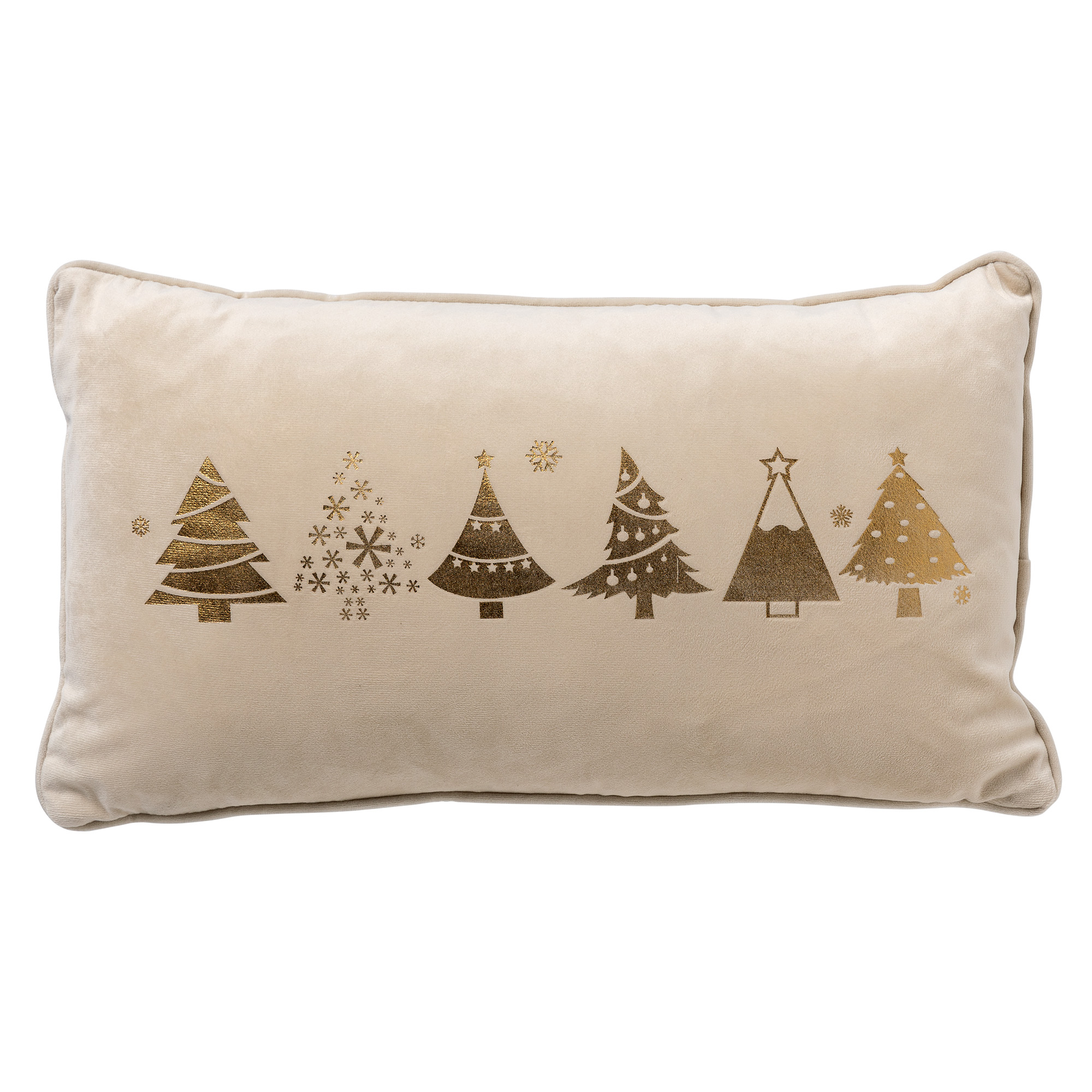 TREES - Kussenhoes 45x45 cm - Wit - Kerst decoratie - velvet