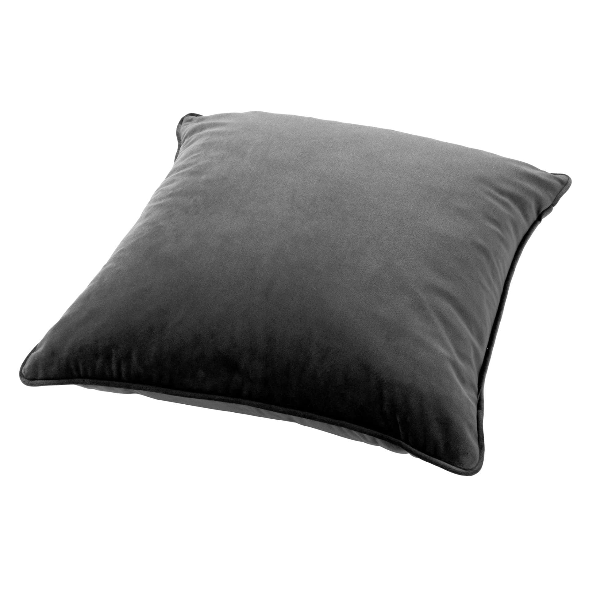 FINN - Sierkussen 45x45 cm - velvet - effen kleur - Charcoal Gray - antraciet