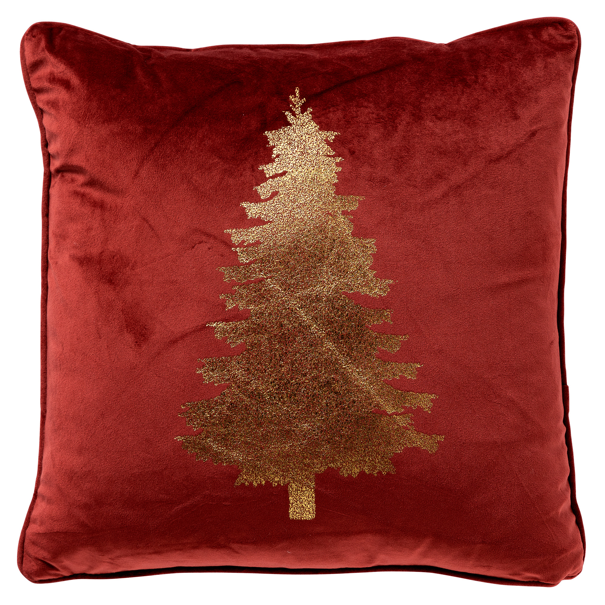 TREE - Kussenhoes 45x45 cm - Rood - Kerst decoratie - velvet